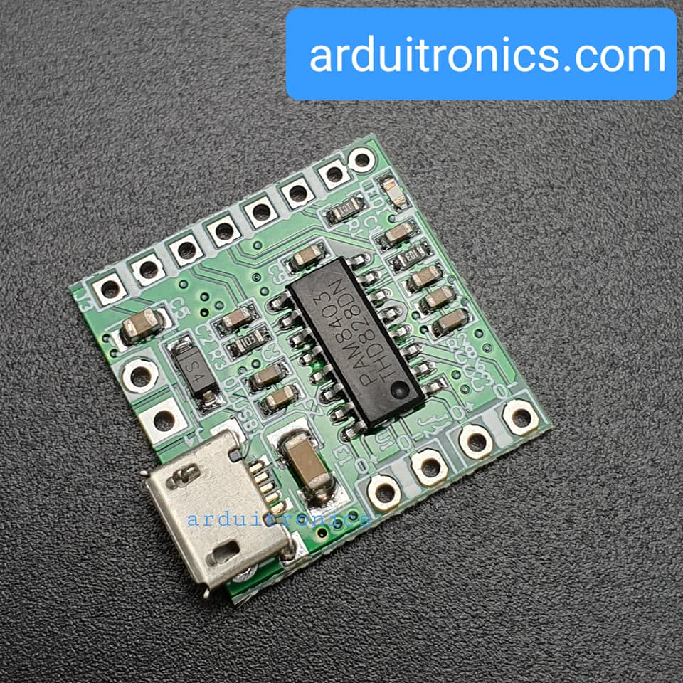 โมดูลขยายเสียง PAM8403 ClassD 3+3W ช่องจ่ายไฟแบบ Micro USB