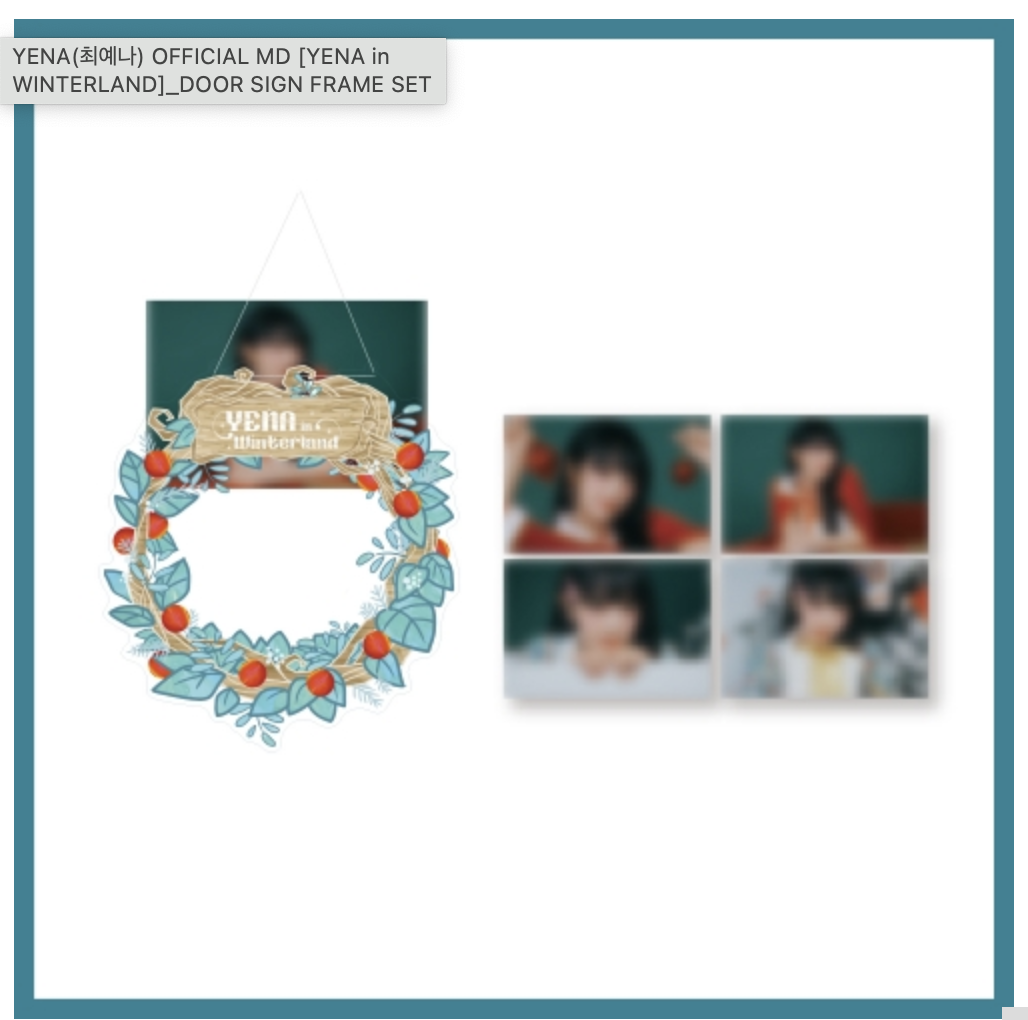 YENA - OFFICIAL MD [YENA in WINTERLAND] ของสะสม -DOOR SIGN FRAME SET