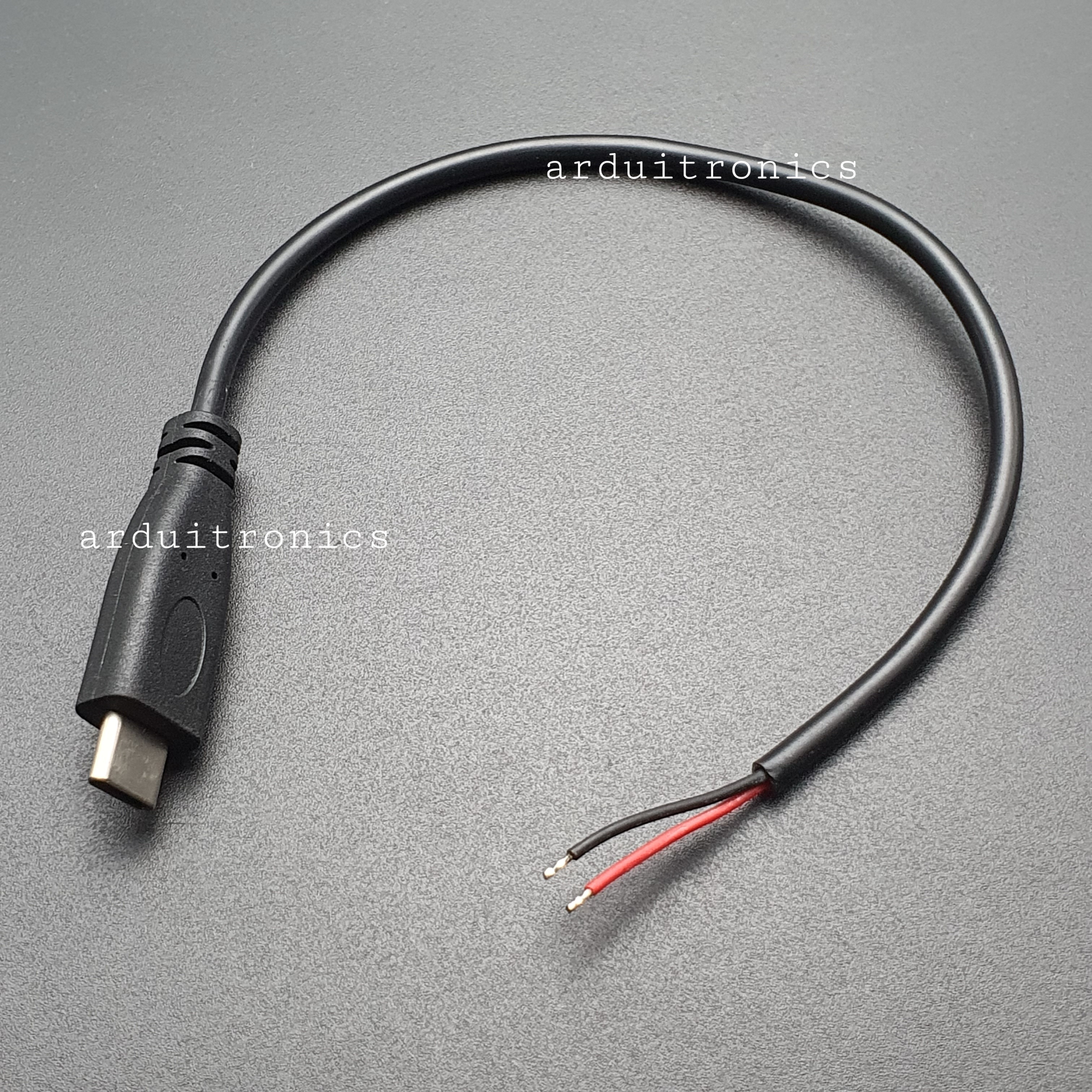 DIY Cable USB Type-C Charging Cable Male Head with 2 Wires 22 AWG สายไฟ Type-C สายไฟชาร์จ หัวตัวผู้ ปลายสายเปลือย สายไฟ 2 เส้น