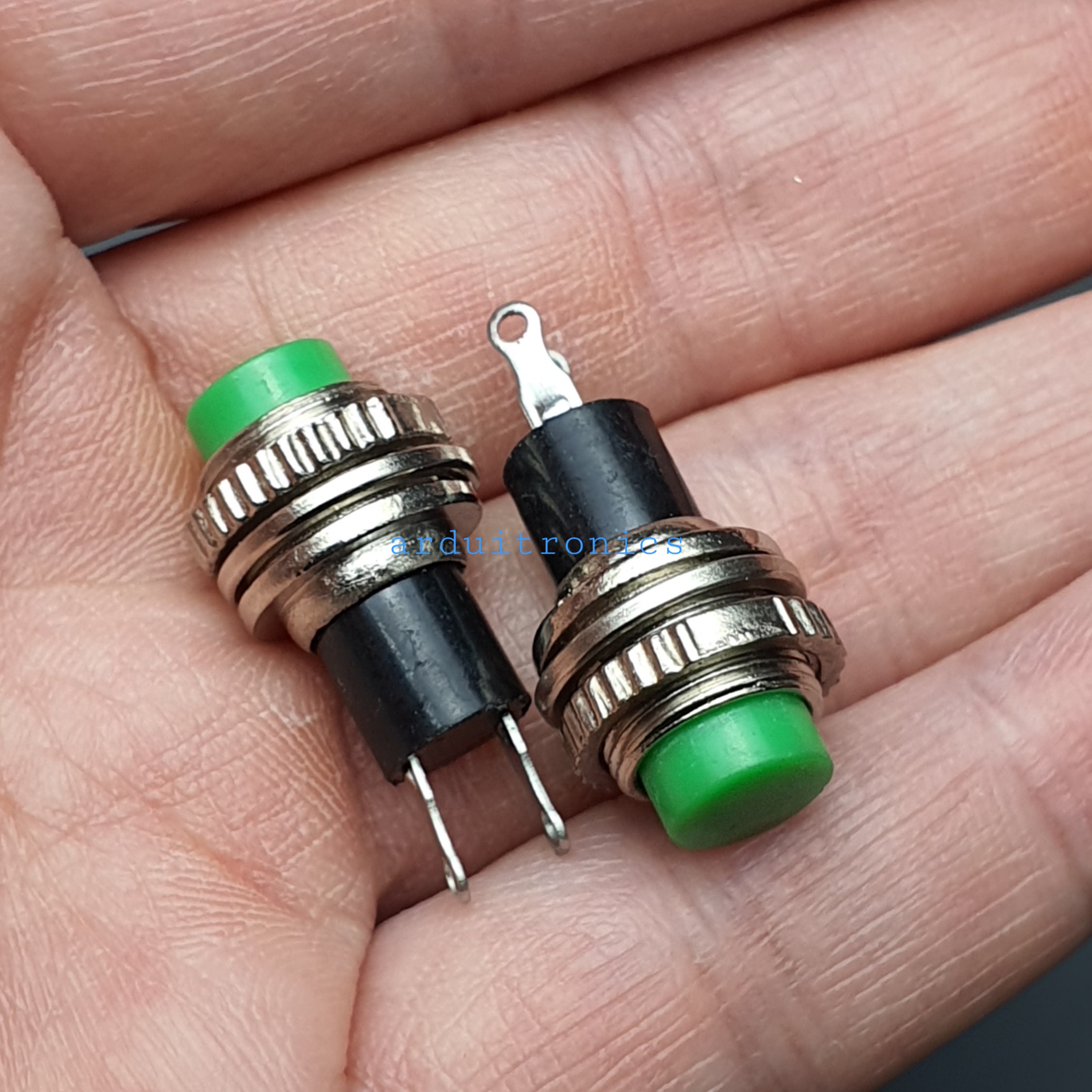 สวิตช์ กดติด/ปล่อยดับ DS-314 10mm (สีเขียว) 1 ชิ้น