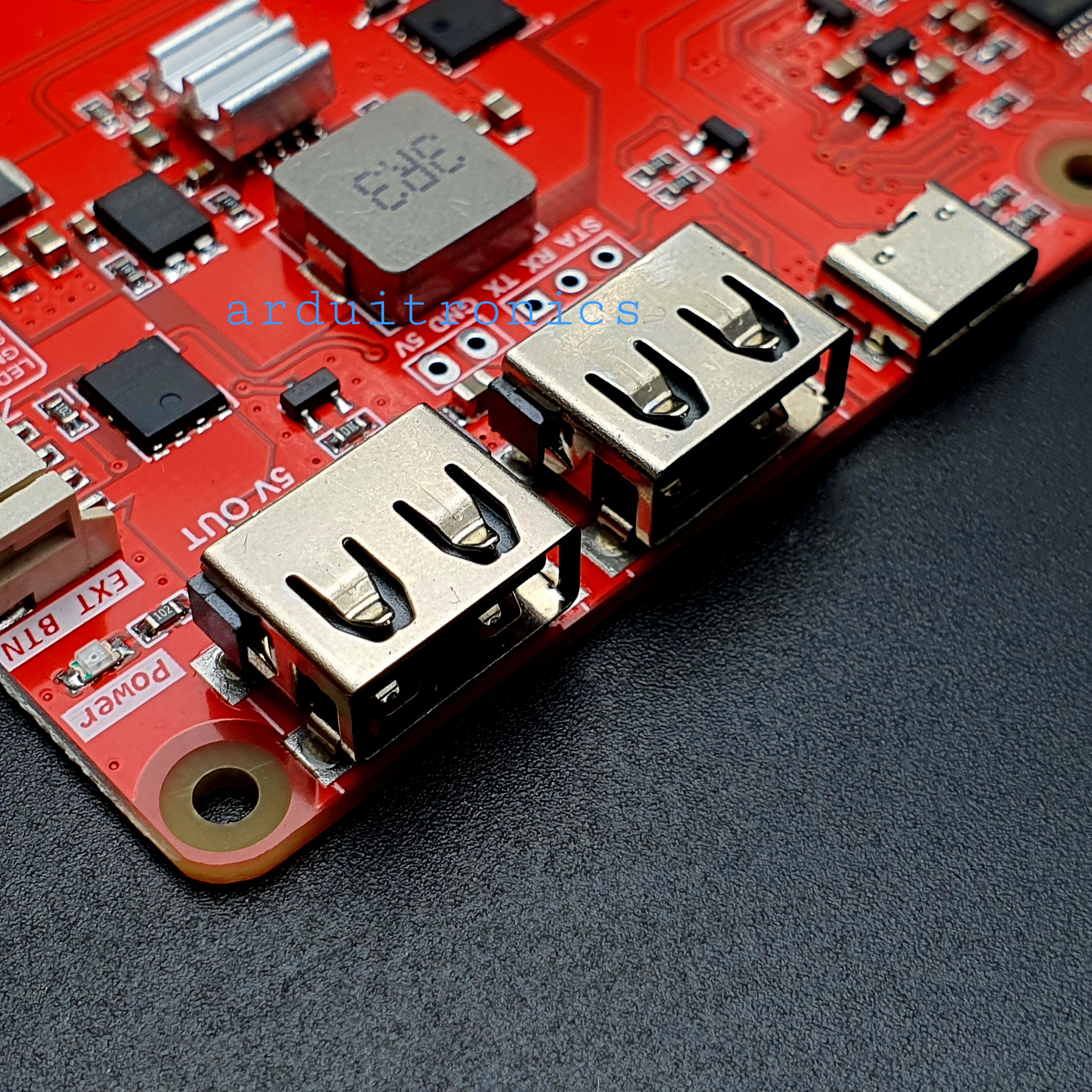 Raspberry Pi (RPi) UPSPack Standard V3 PCB สีแดง + Free ถ่าน 3.7V 6500mAh