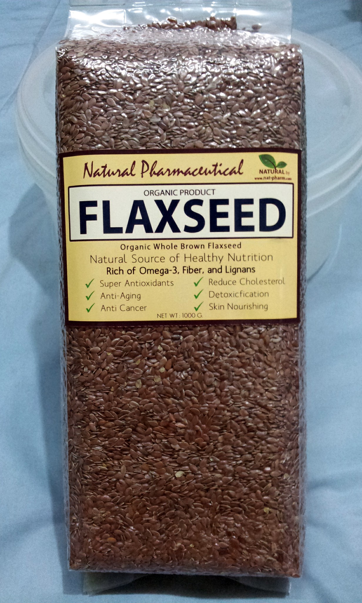 -BROWN- แฟลกซ์ซีด สีน้ำตาล ชนิดเมล็ด 1000g. (Organic Whole Brown Flaxseed)