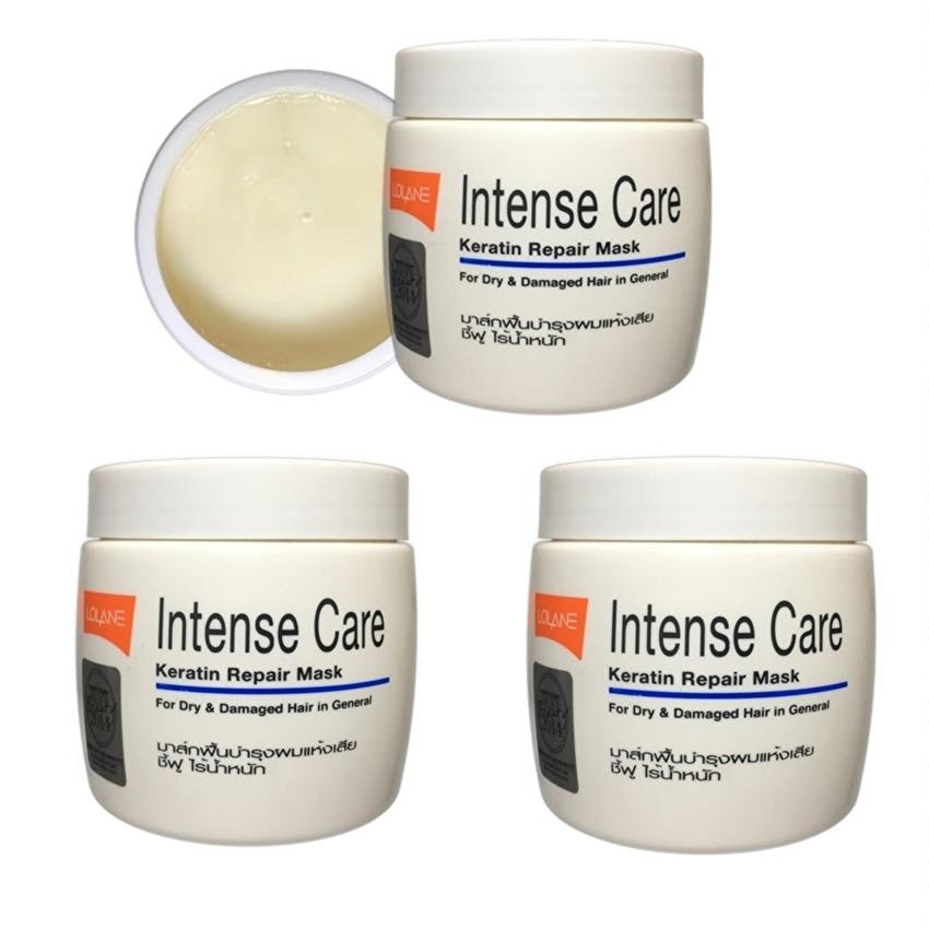 (3ชิ้น) LOLANE INTENSE CARE KERATIN REPAIR MASK 200g.