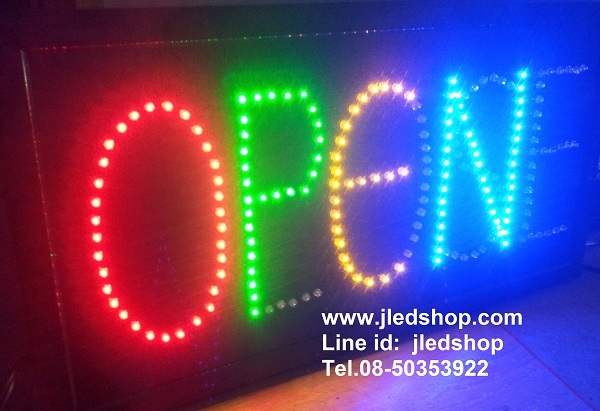 ป้ายไฟOPEN-CLOSE 4สี ปรับสวิทช์เลือกข้อความ