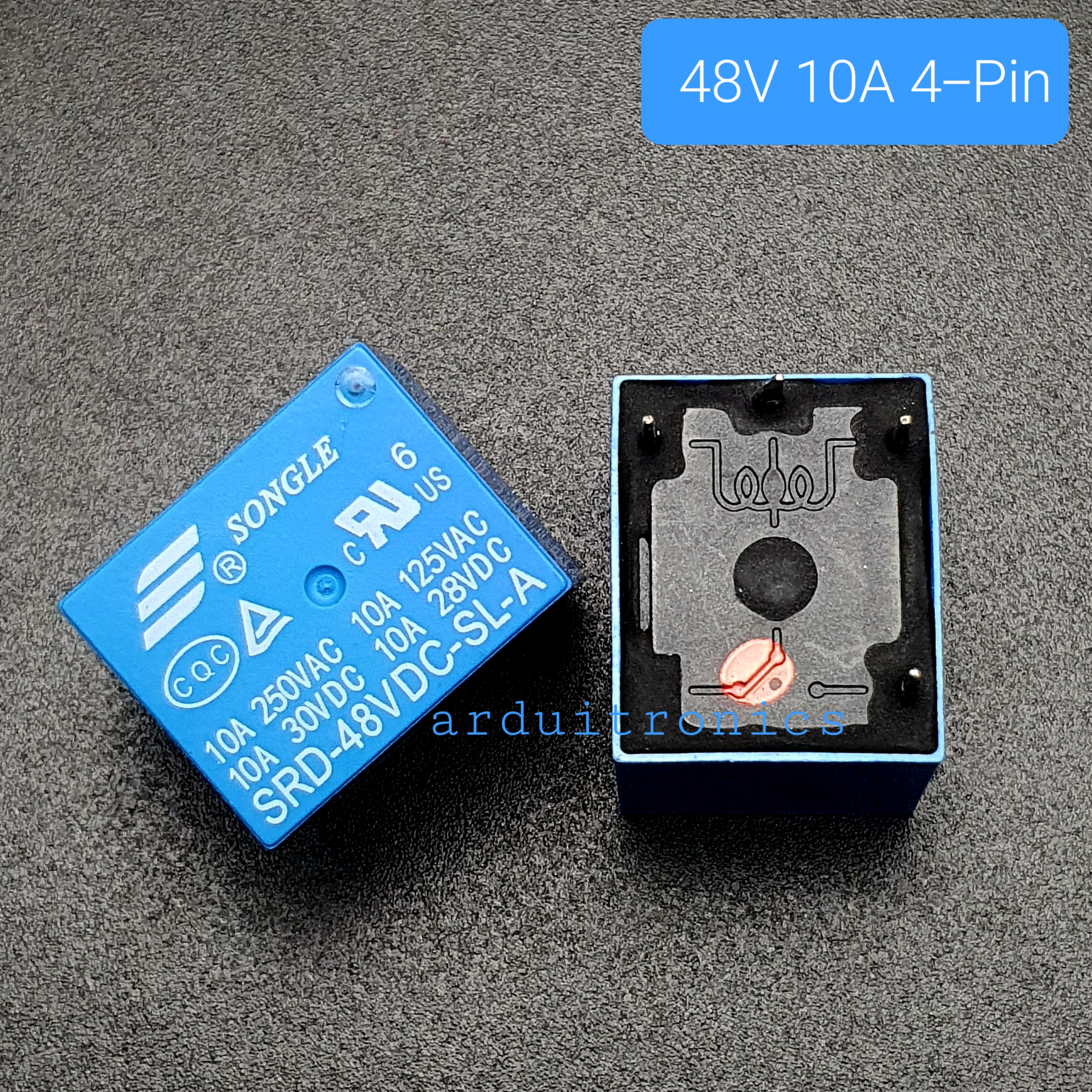 หัวรีเลย์ Relay 48V 10A รีเลย์ 48V 10A แบบ 4 ขา (ยี่ห้อ Songle)