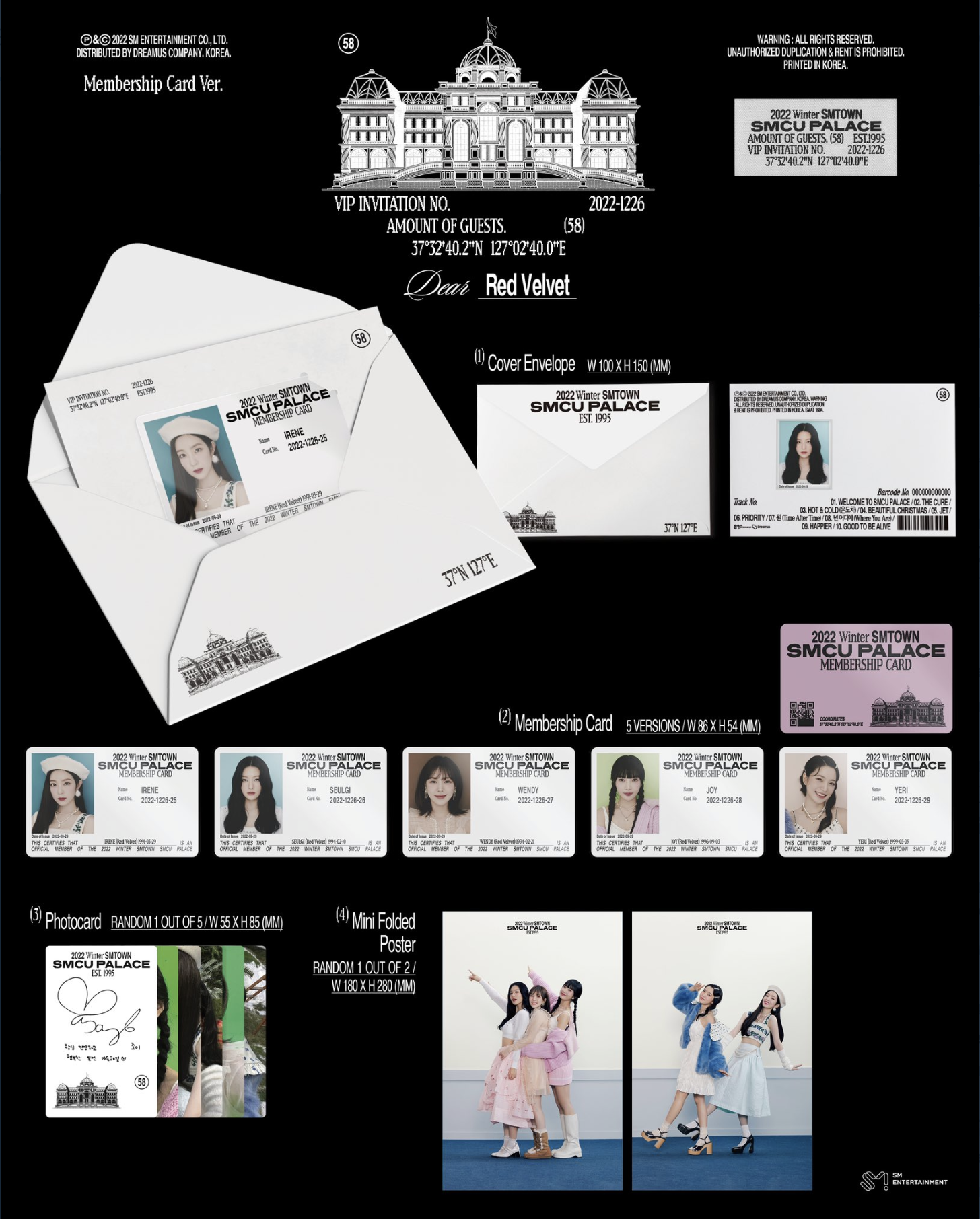 Red Velvet - 2022 Winter SMTOWN : SMCU PALACE - Membership Card (GUEST. Red Velvet) - ส่ง เครืองบิน