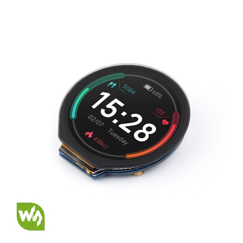 1.28inch Round LCD Display Module with Touch panel, 240×240 Resolution, IPS, SPI And I2C Communication (แท้จาก WaveShare)