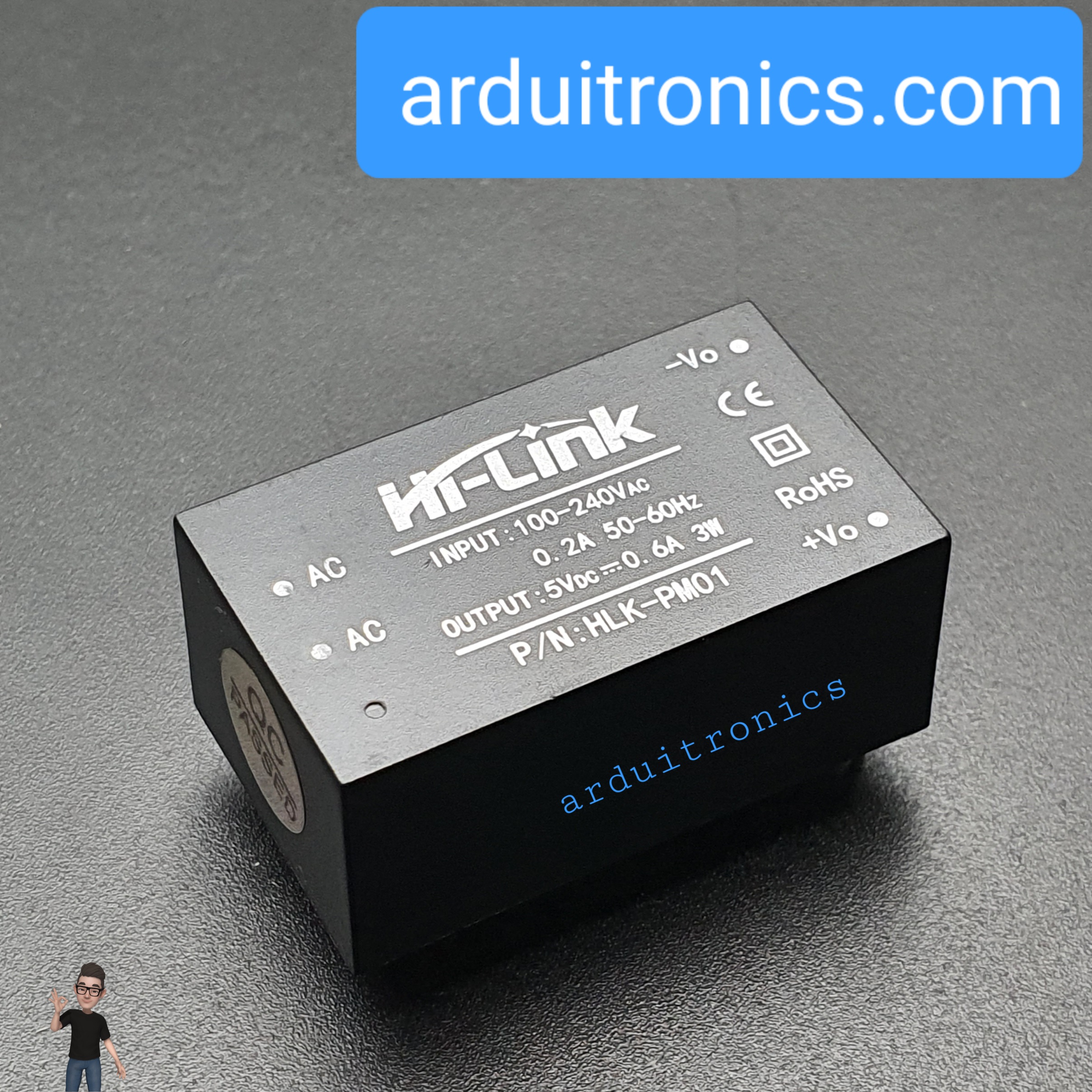Switching Power Supply 220V to 5V 3W (Hi-Link HLK-PM01 Module)