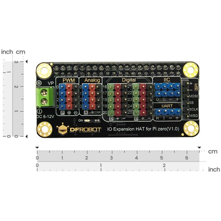 IO Expansion HAT for Raspberry Pi 5 / Zero / Zero W / 4B / 3B+ (แท้ DFRobot)