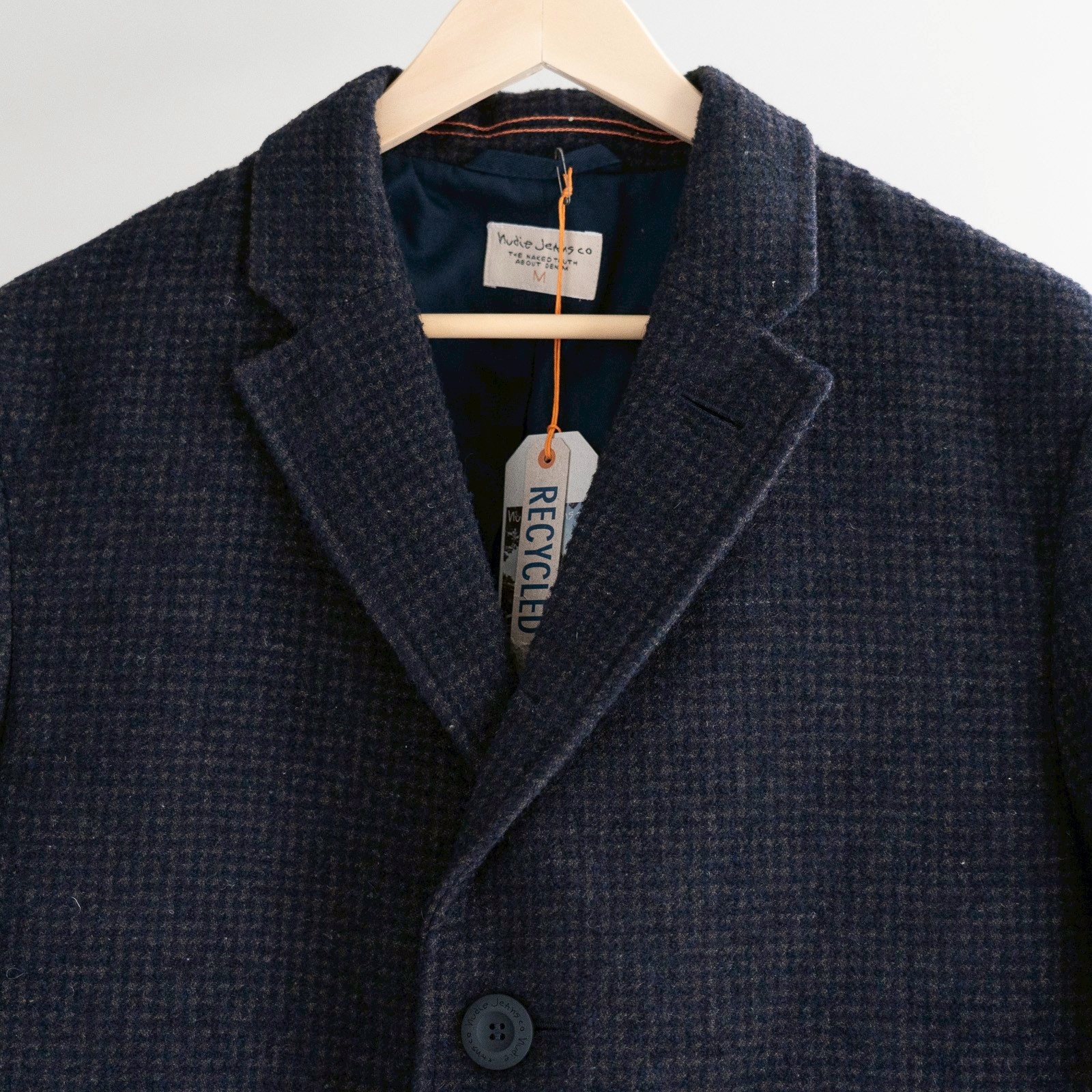 Waldo Recycled Check Coat – Dark Brown