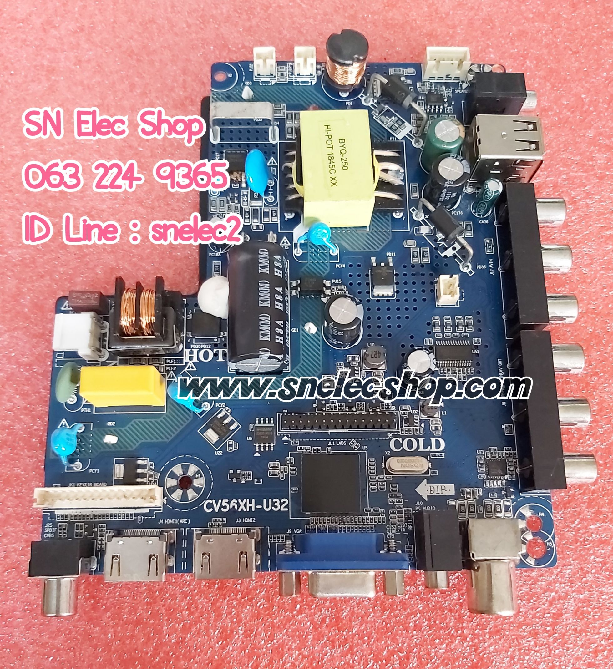 วันบอร์ด CV56XH-U32 สำหรับ 32" 350mA บอร์ด+รีโมท