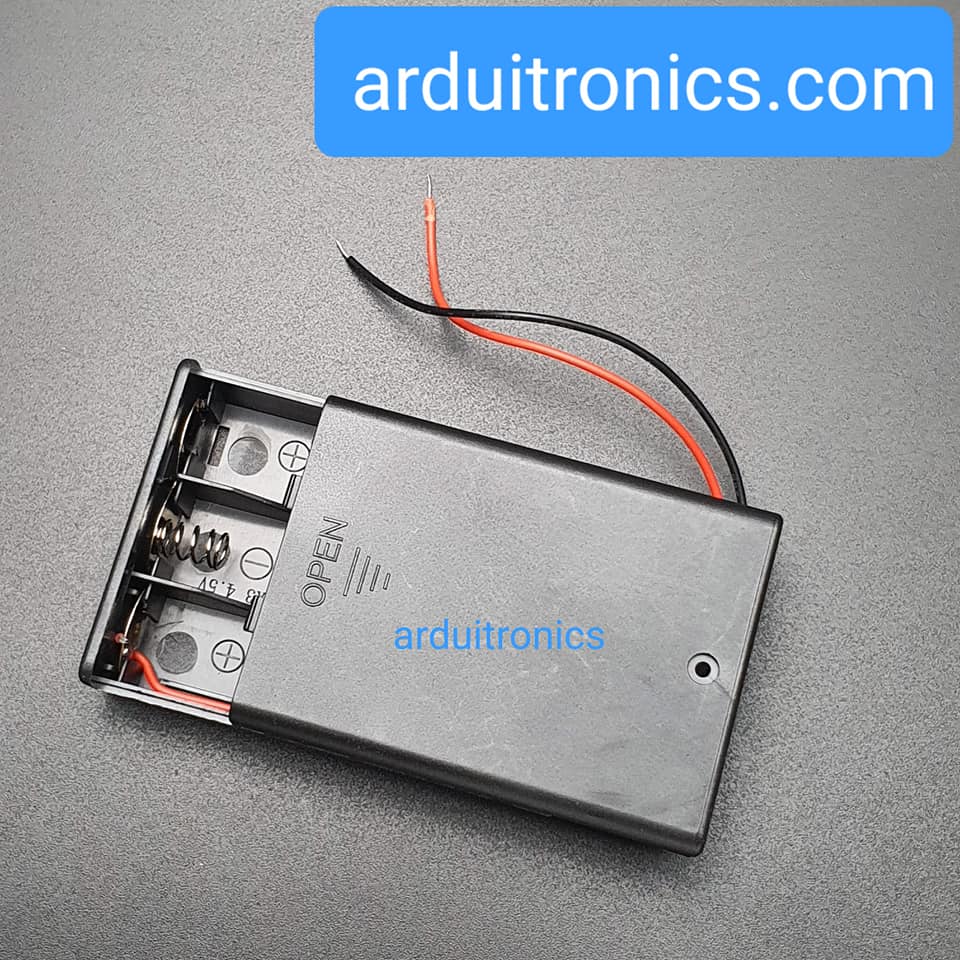 Battery Box รางถ่าน 3 ก้อน AA 4.5V (ก้อนละ 1.5V) แบบมีฝาปิด และมีสวิทช์เปิดปิด