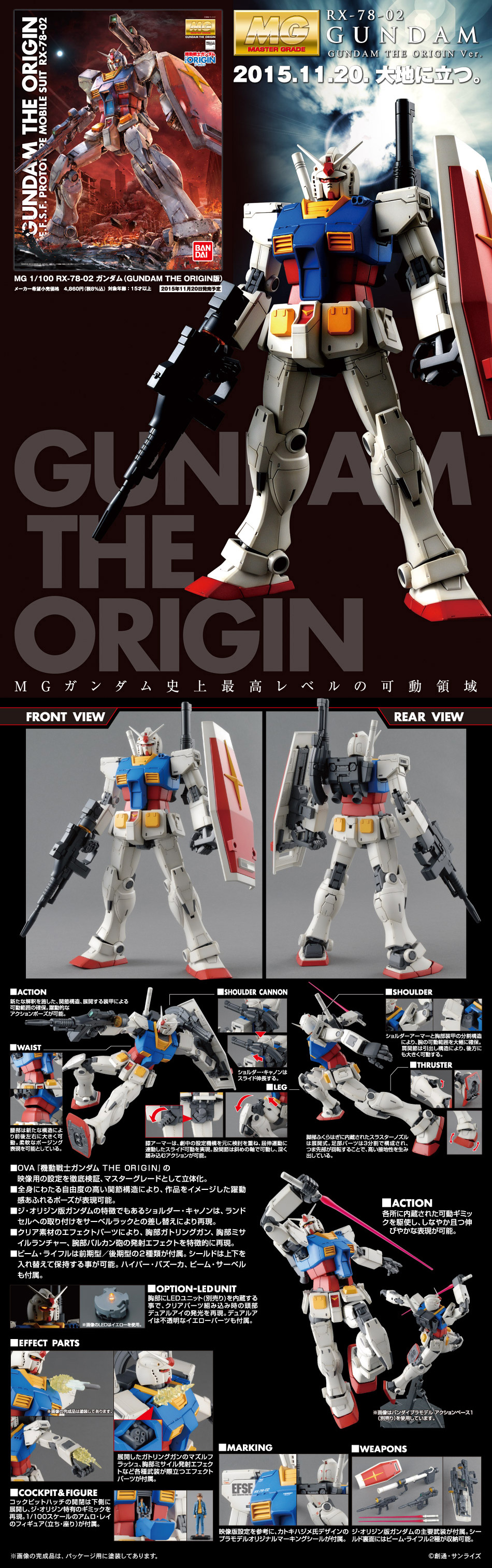 MG 1/100 RX-78-02 Gundam The Origin