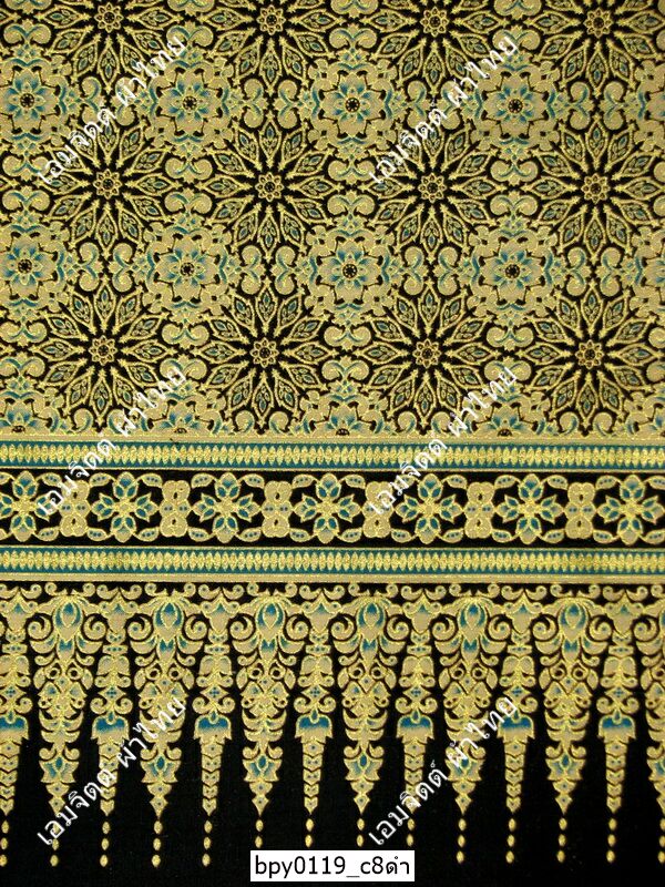 [bpy0119] ผ้าพิมพ์ทอง 1.8เมตร ลายไทย ดาวกระจาย คอตต้อน 100%