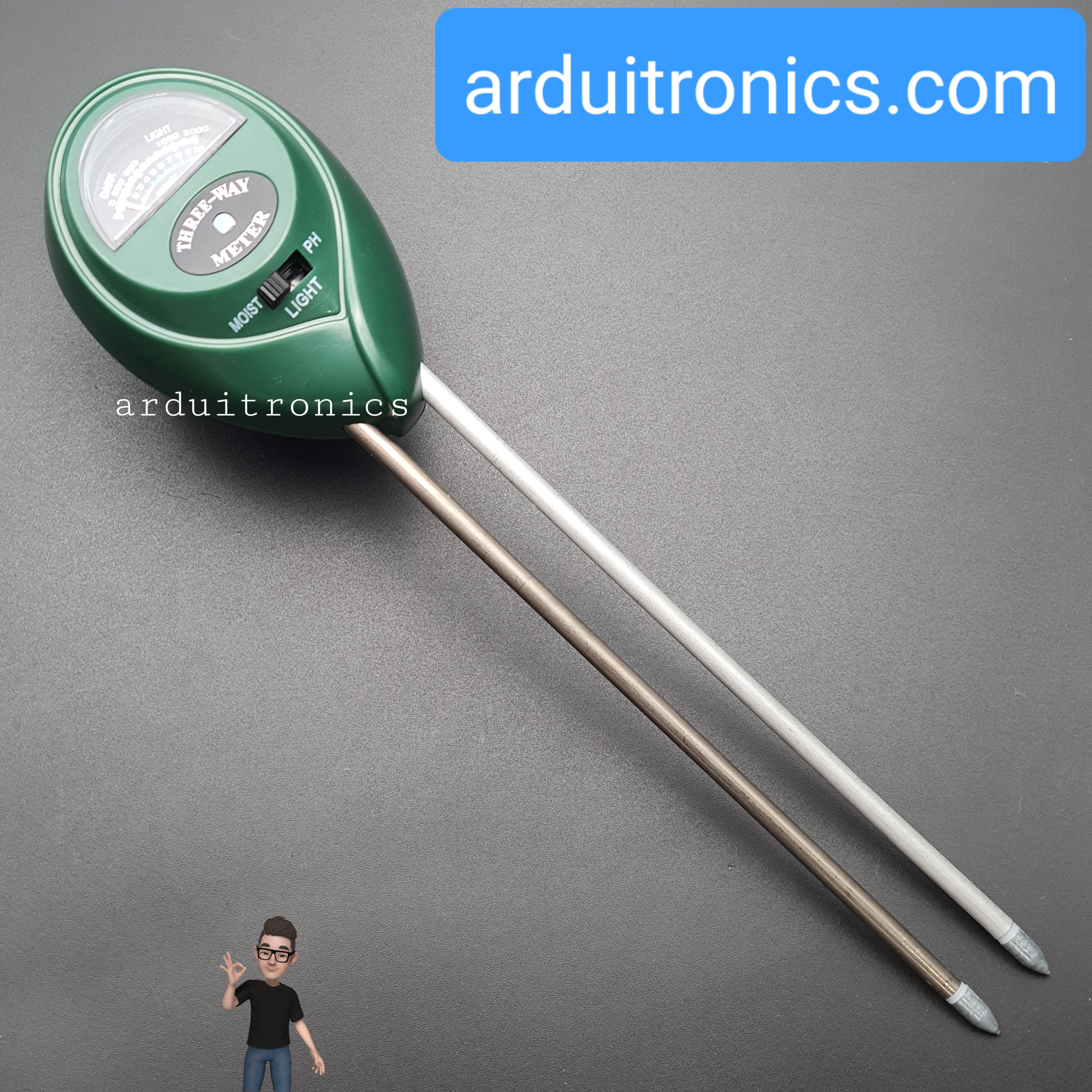 3-in-1 Soil Meter (pH, Moisture, Light)