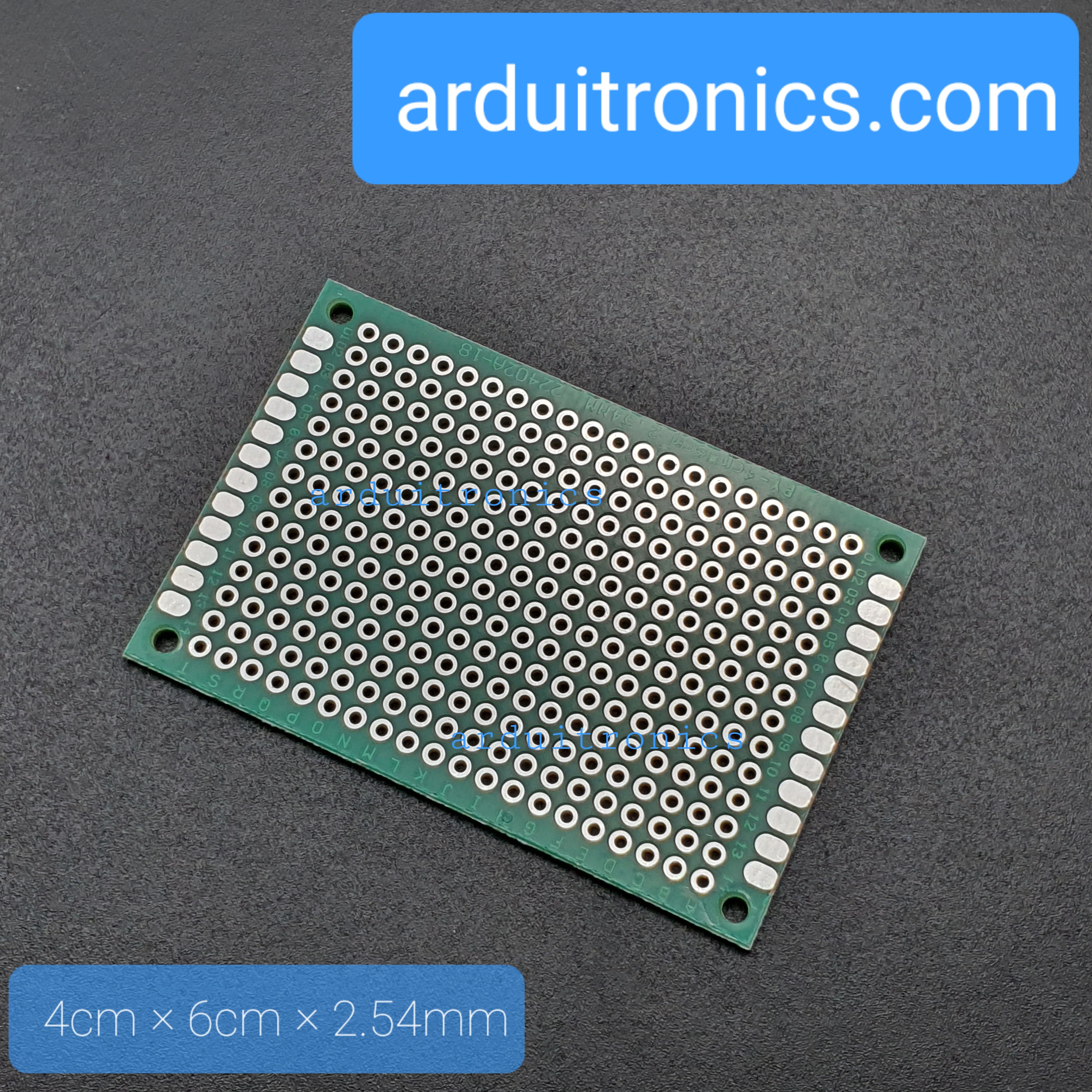 แผ่น PCB ไข่ปลา 1 หน้า ขนาด 4x6cm แผ่นปริ๊นอเนกประสงค์ Prototype PCB Through Hole Universal PCB จำนวน 1 แผ่น