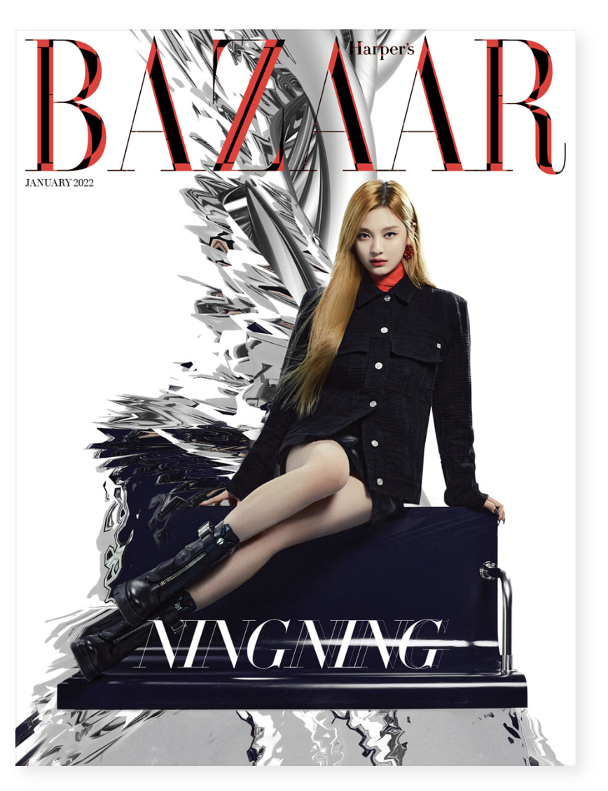 aespa - นิตยสาร HARPER`S BAZAAR 2022.01 หน้าปก aespa แบบF ver