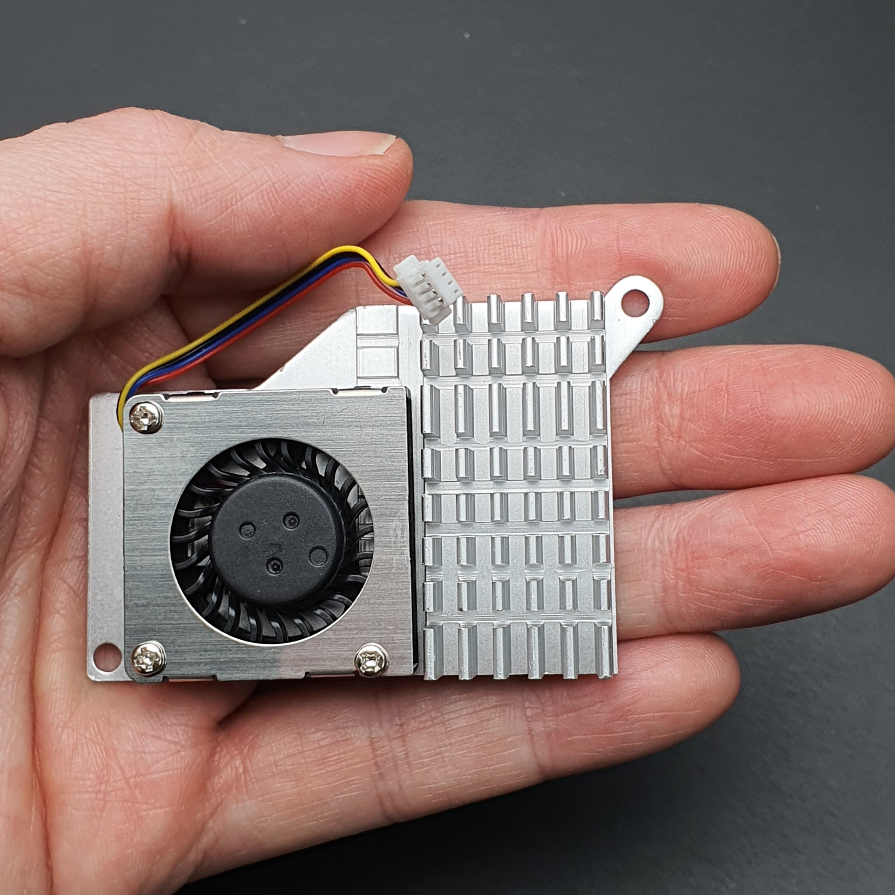 Raspberry Pi 5 Active Cooling Fan With Aluminum Radiator Heat Sink - สีเงินและพัดลมสีดำ