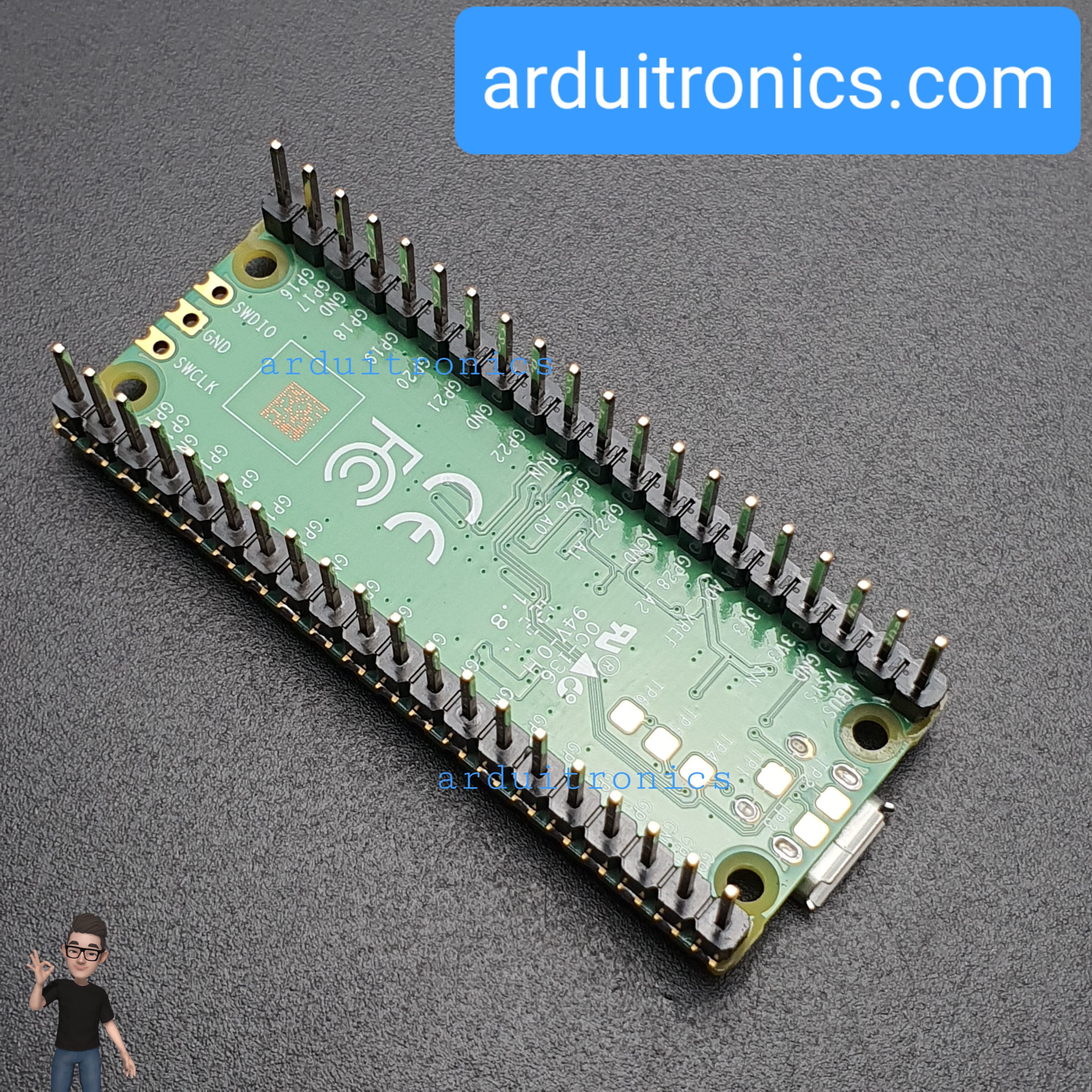 Raspberry Pi Pico (pre-soldered) + หนังสือสอนเขียนโปรแกรมบน Pico