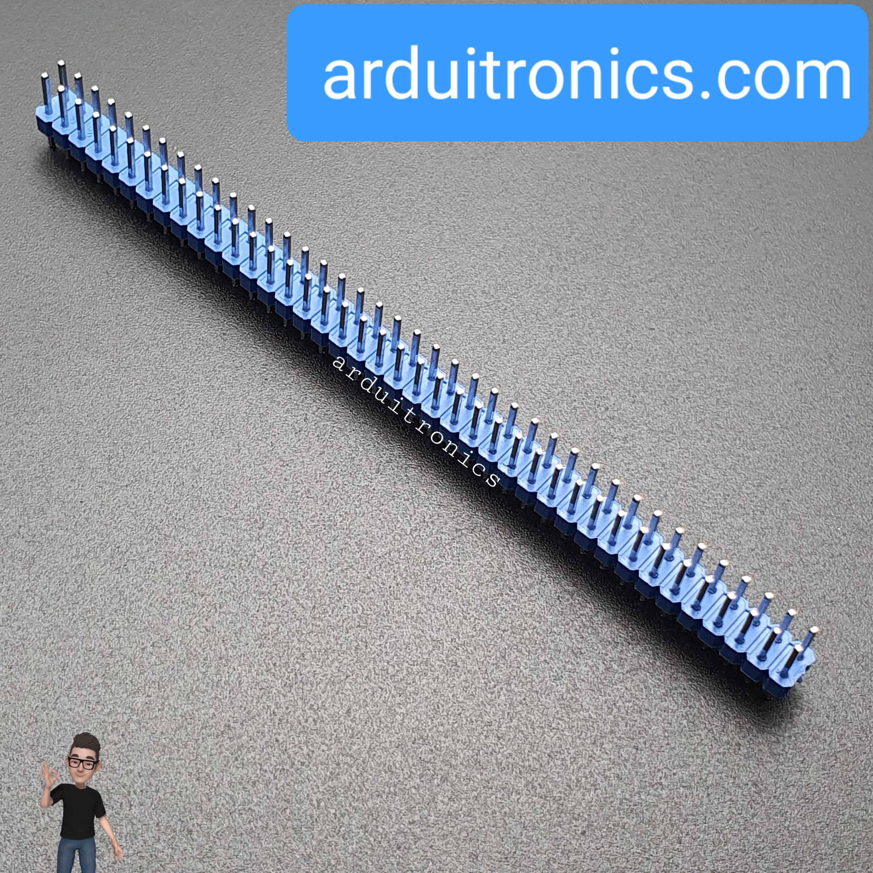 ก้างปลา 2x40P 2.54mm Pin Header Dip Straight Double Row 2X40 Pin สีน้ำเงิน