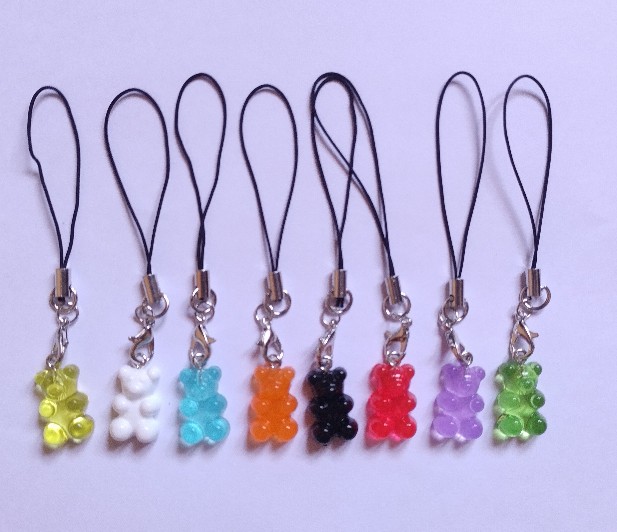 5ตัว100 จี้หมีเรซิน ห้อยกระเป๋า พวงกุญแจ คละสี