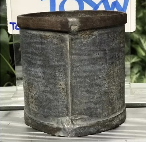 ของโบร่ำโบราณ ราคาต่อชิ้น ลิตรตวงข้าวสังกะสี ลิตรตวงข้าวโบราณ ขนาด 0.5 ลิตร ตอกครุฑและเลขกำกับ ไม่ผุไม่รั่ว