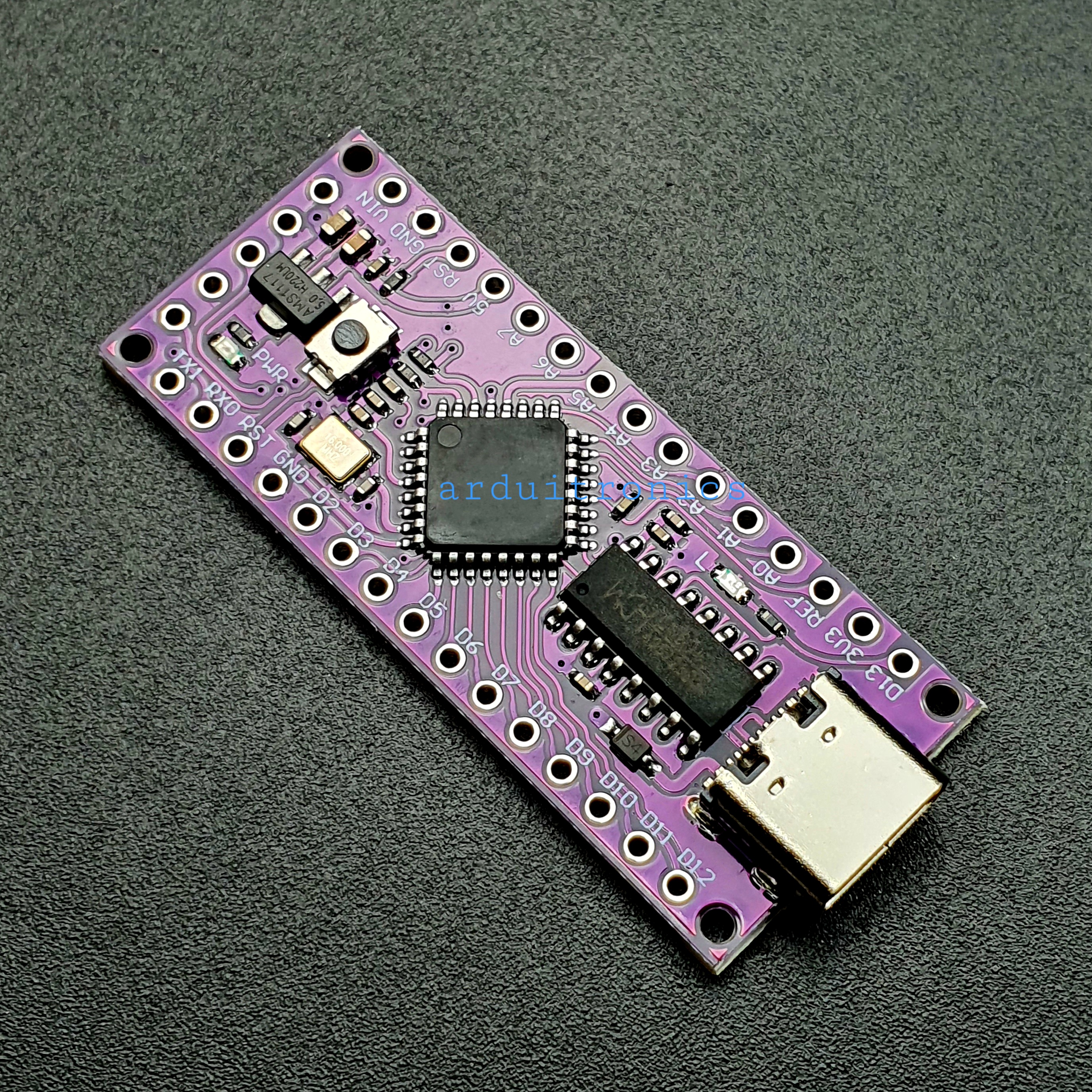 Arduino Nano 3.0 LGT8F328P Compatible บอร์ด Arduino nano 3.0 ใช้ชิฟ LGT8F328P PCB ม่วง USB Type-C