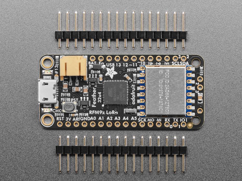 Adafruit Feather 32u4 RFM95 LoRa Radio- 868 or 915 MHz - RadioFruit (made in USA)
