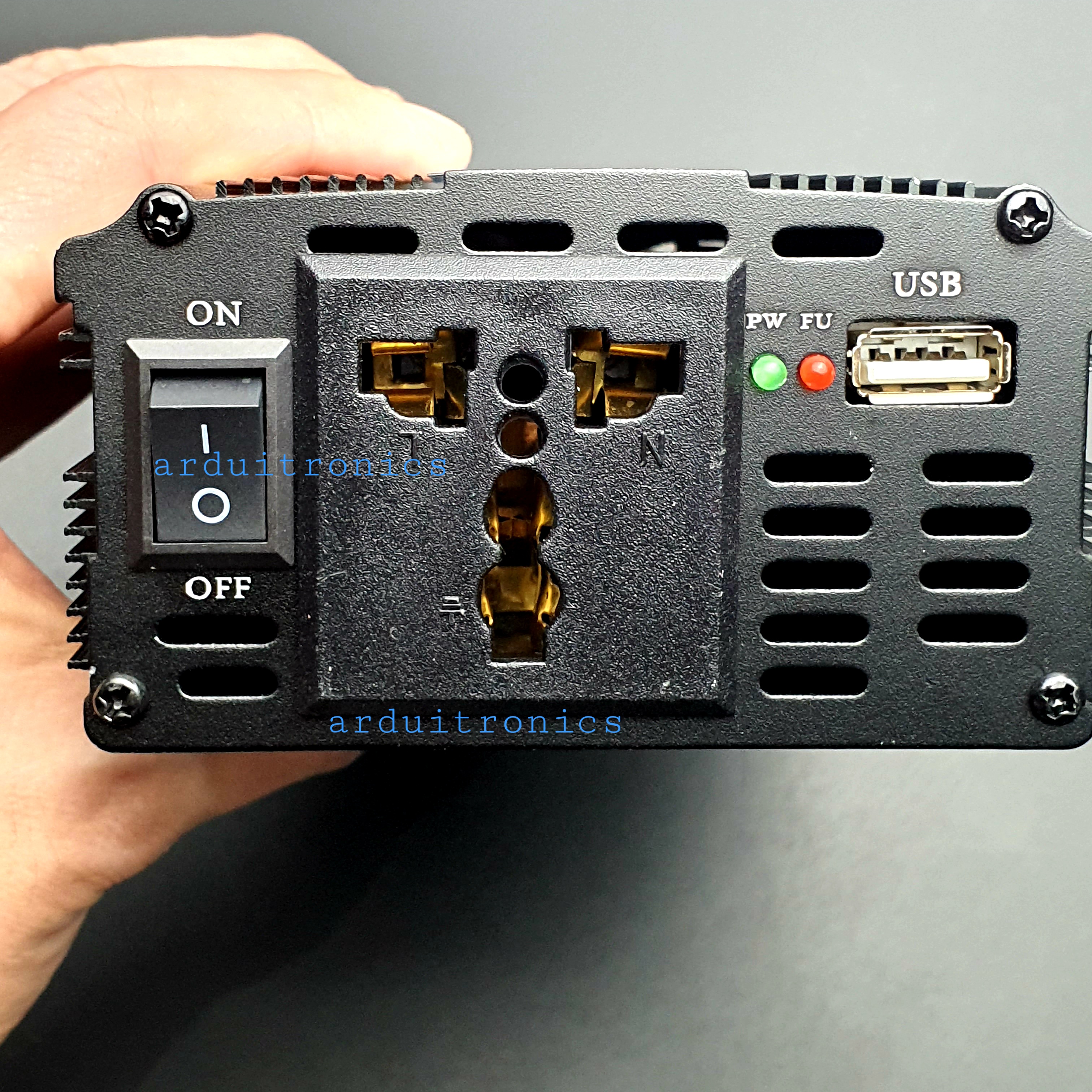 DC to AC Power Inverter 500W 12VDC to 220VAC 50 Hz (modified Sine Wave) สีดำ