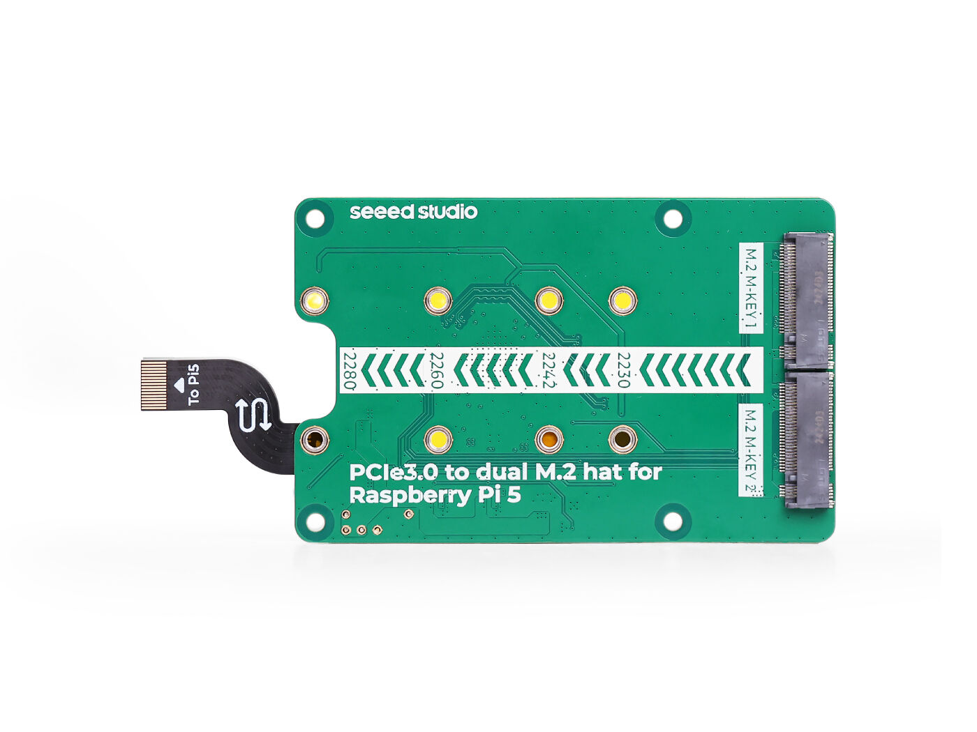 PCIe3.0 Switch to Dual M.2 Hat for Raspberry Pi 5, Support NVMe SSD, Support Hailo8/8L (แท้จาก SeeedStudio)