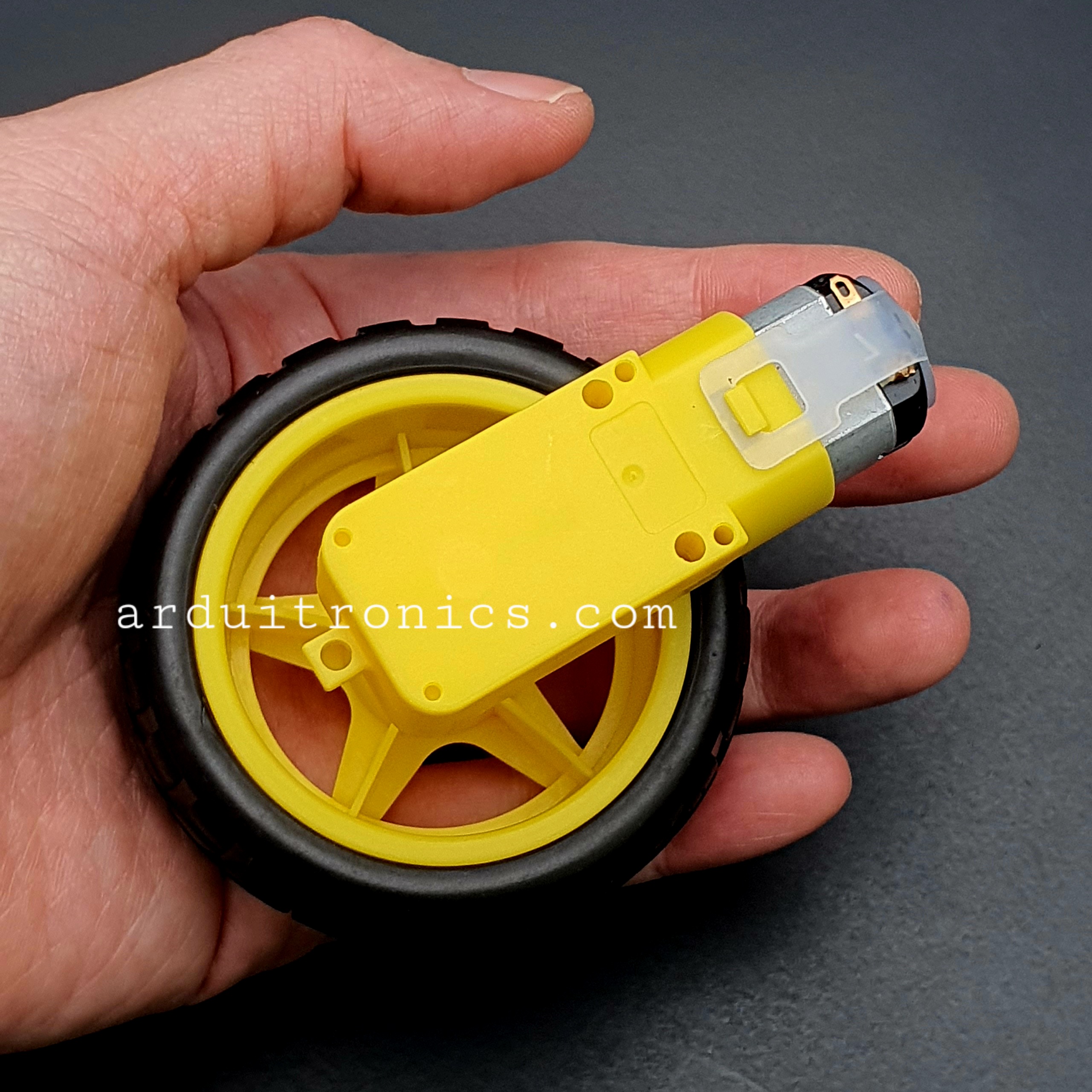 Gear Motor with Wheel Tire มอเตอร์แกนเดี่ยวพร้อมล้อ (อัตราทด 1:48)