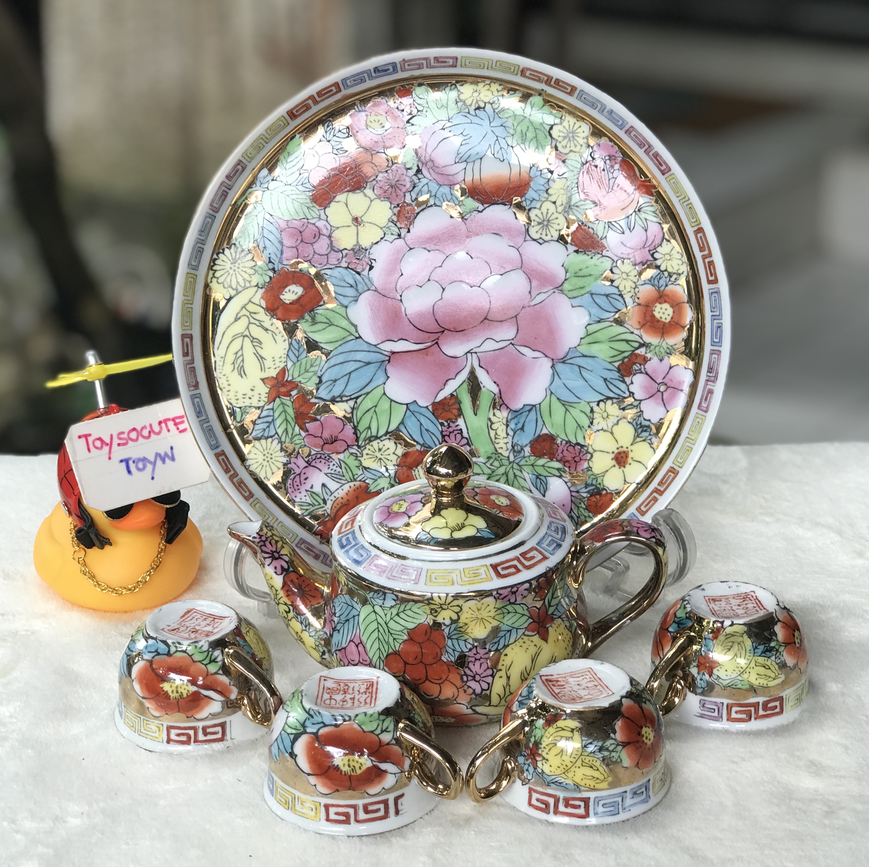 ชุดกาน้ำชาจีนโบราณ ชุดน้ำชากังใส พร้อมถ้วยน้ำชา 4 ใบ และถาด เหมาะสำหรับตั้งโชว์ ไว้ใช้เพื่อเสริมบารมี