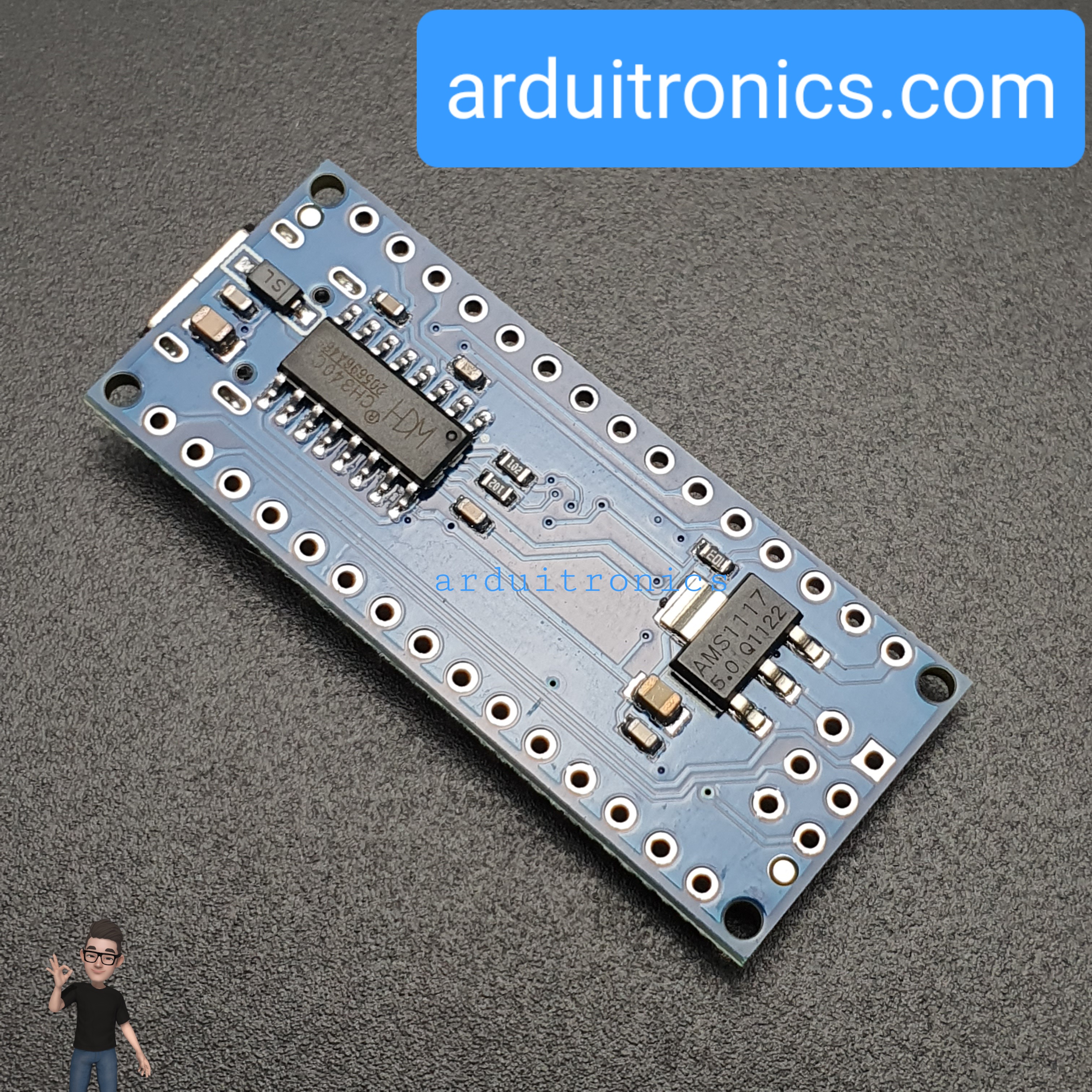 Arduino Nano V3.0 (Atmel Mega328P) USB Type-C with Headers (ยังไม่บัดกรีขา)