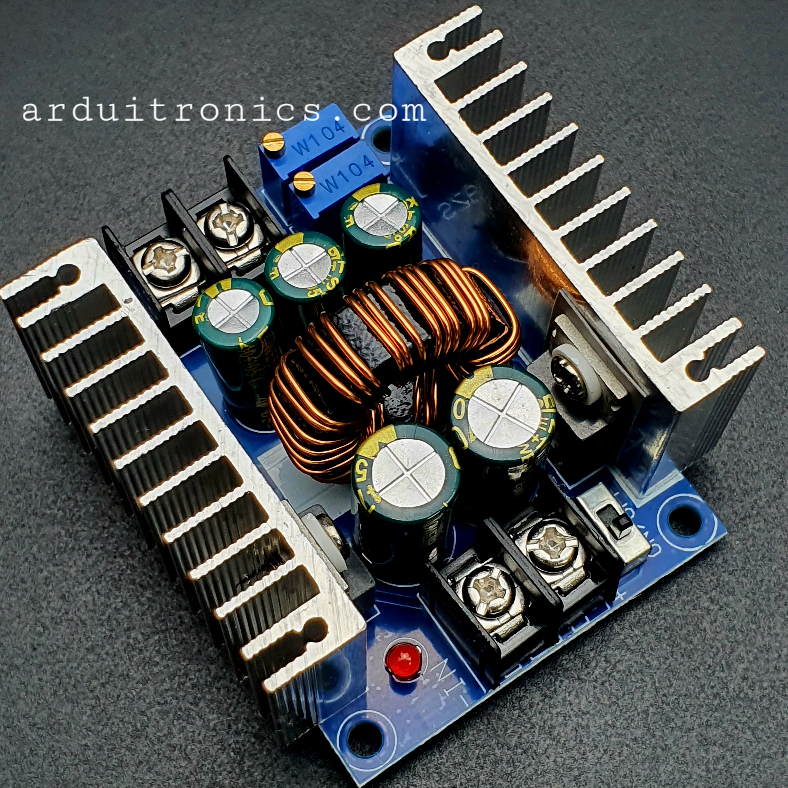 DC-DC 20A 300W Step Down Buck Converter PCB สีน้ำเงิน
