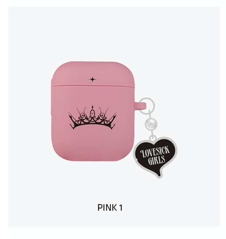 Blackpink - ของสะสม [THEALBUM] BLACKPINK - AIRPODS CASE + KEYRING SET สีชมพู แบบ ที่ 1
