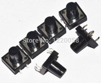 Tact Switch 12X12x12 mm ไมโครสวิตช์ กดติดปล่อยดับ 4 ขา (หัวกลม) (5 ชิ้น/pack)