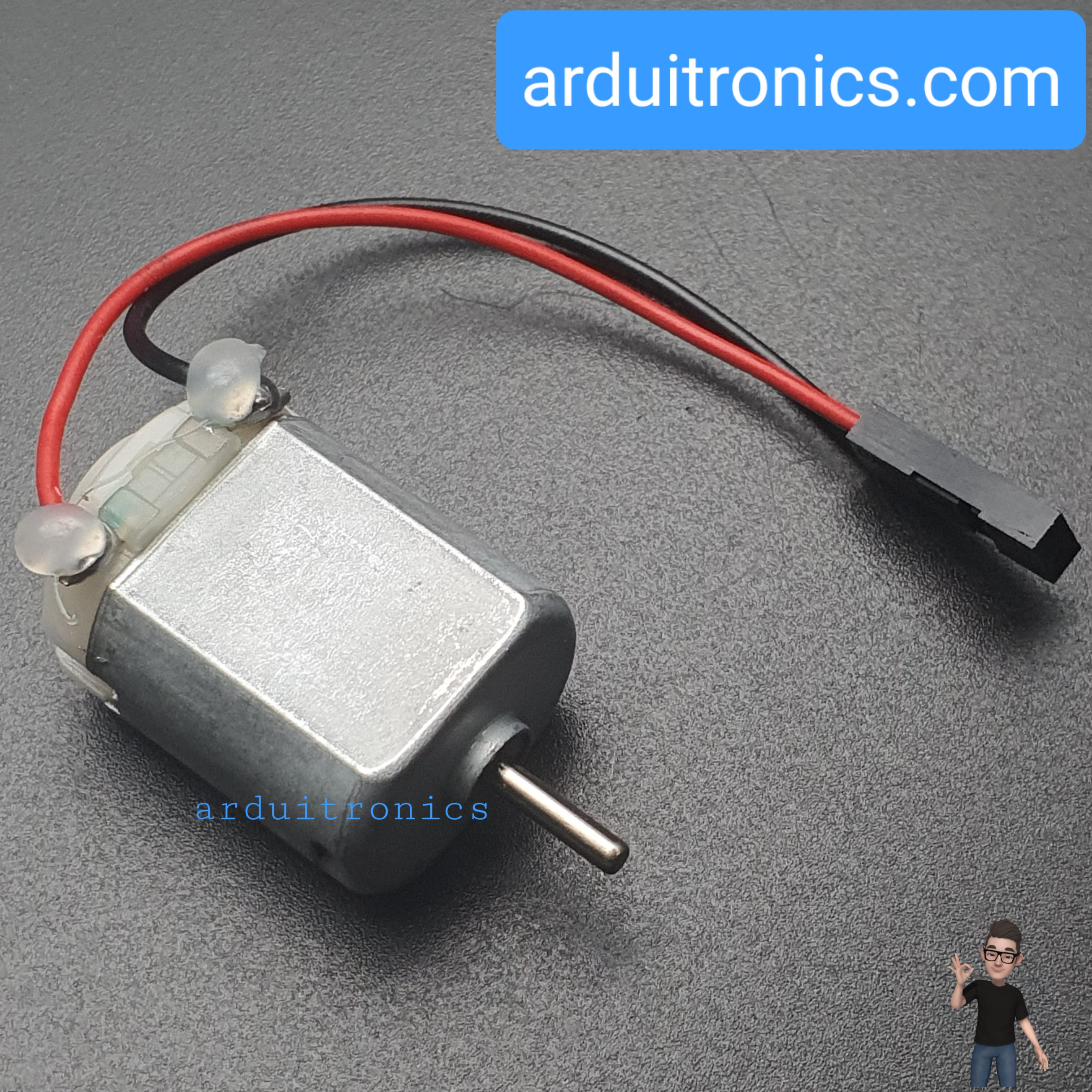 DC Motor 1-6 Volt มาพร้อมสายไฟ (หัว female + สายต่อขยาย) for DIY Projects