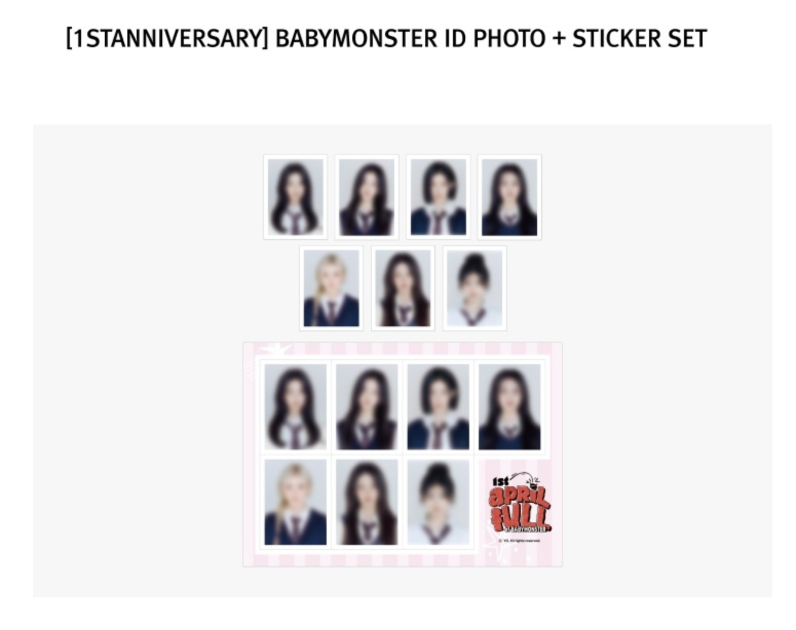 BABYMONSTER -[1STANNIVERSARY] BABYMONSTER ID PHOTO + STICKER SET