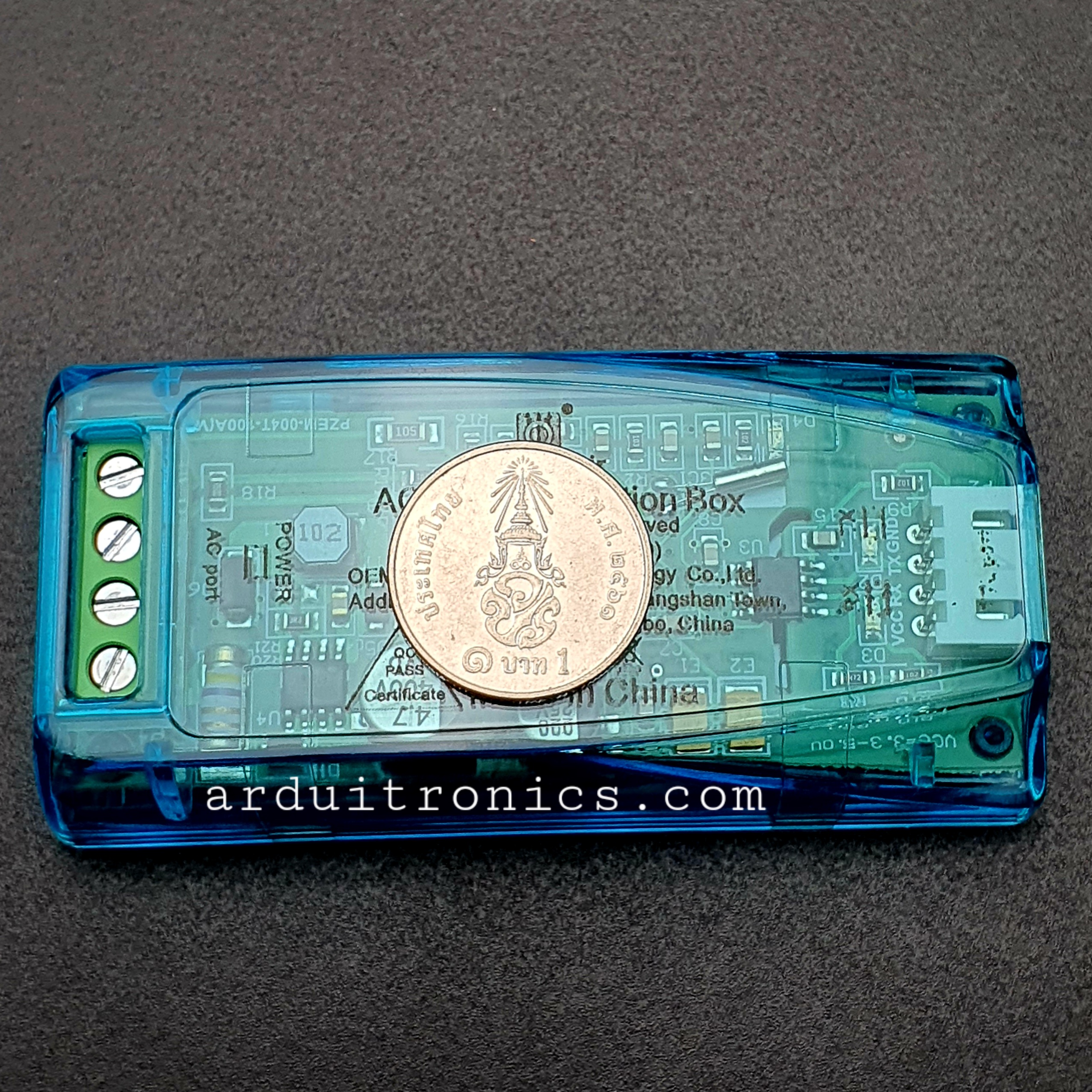 PZEM-004T AC Digital Power Energy Meter Module with Open/Close Current Transformer แบบมีกรอบใสอย่างดี