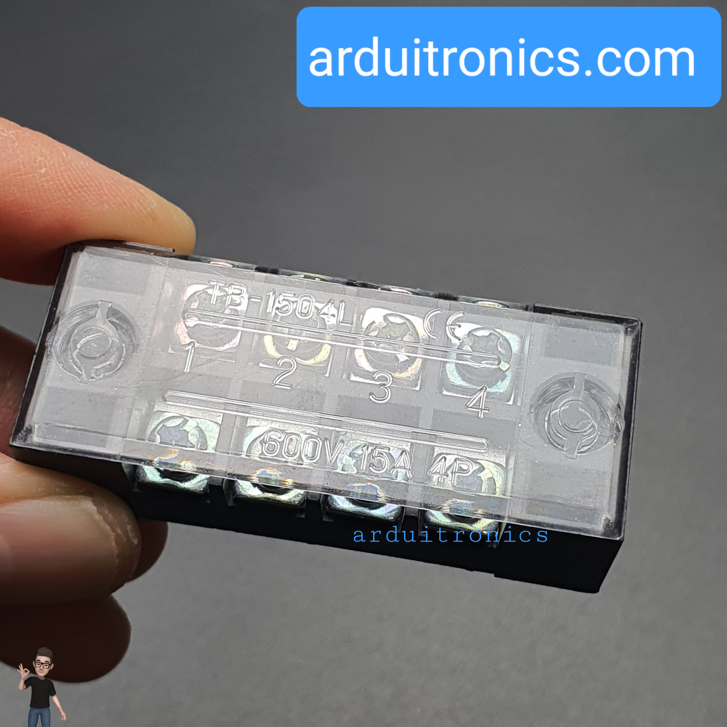 ขั้วต่อ Terminal Block TB-1504 แบบ 4 ช่อง (15A)