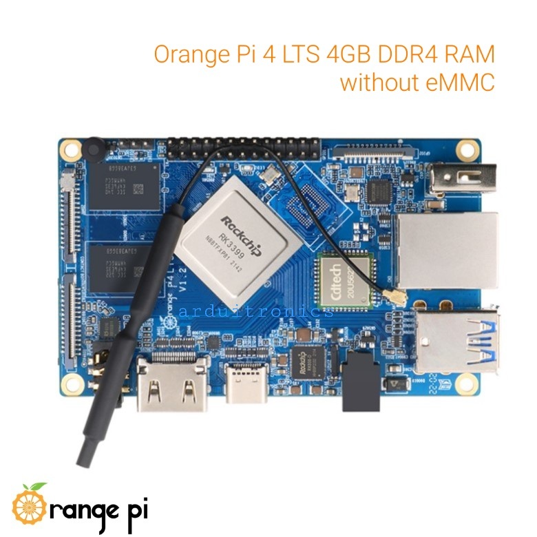 Orange Pi 4 LTS 4GB DDR4 RAM RK3399 Wifi BT5.0 (supports Android, Ubuntu and Debian OS) - Orange Pi