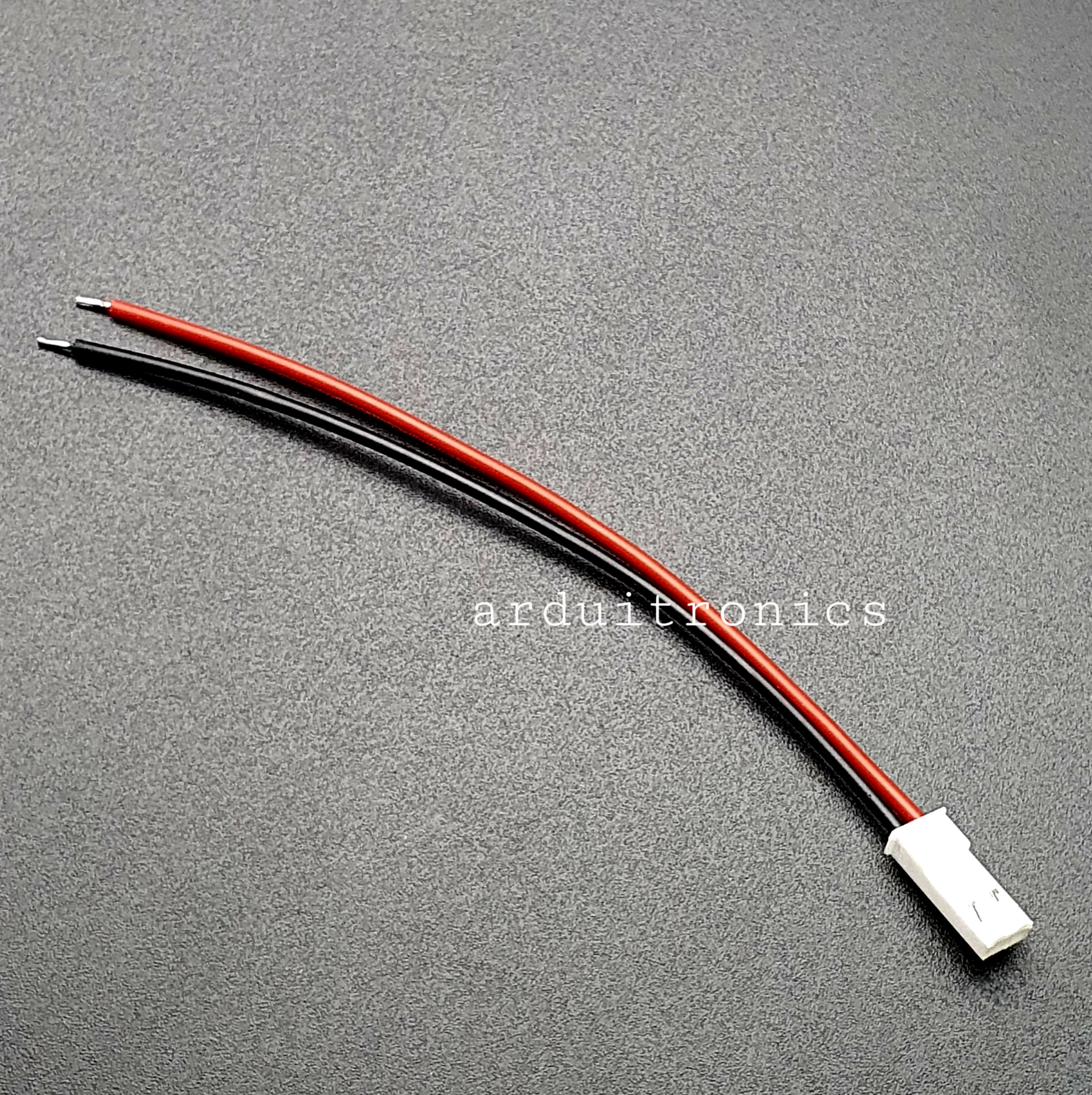 JST Connector 2Pin Plug Male สายต่อ JST ตัวผู้ พร้อมสายไฟยาว 10cm - White