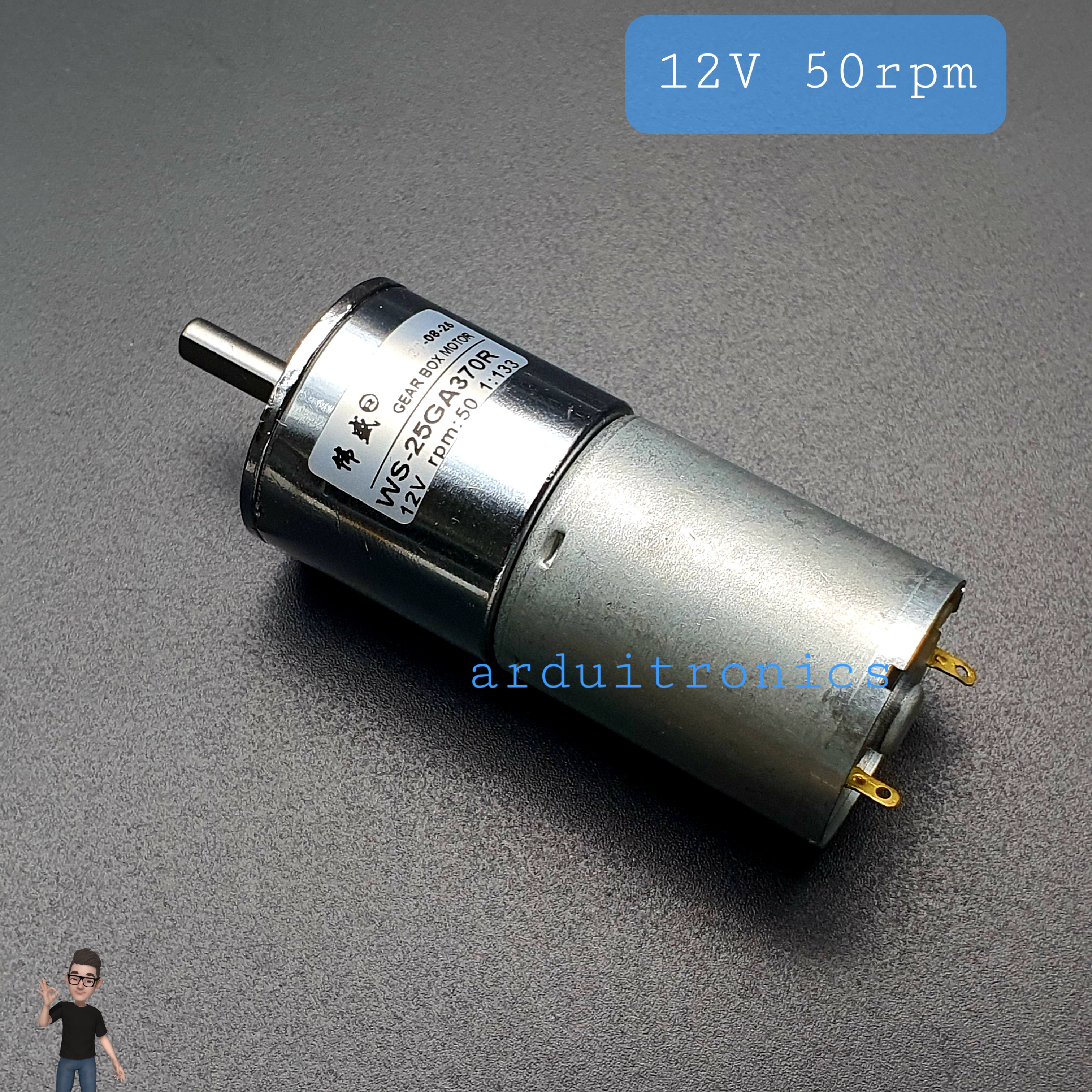 DC Motor Model 25GA370R มอเตอร์เกียร์ แกนกลาง รุ่น25 DC 12V:50RPM 25GA370R-12V-50