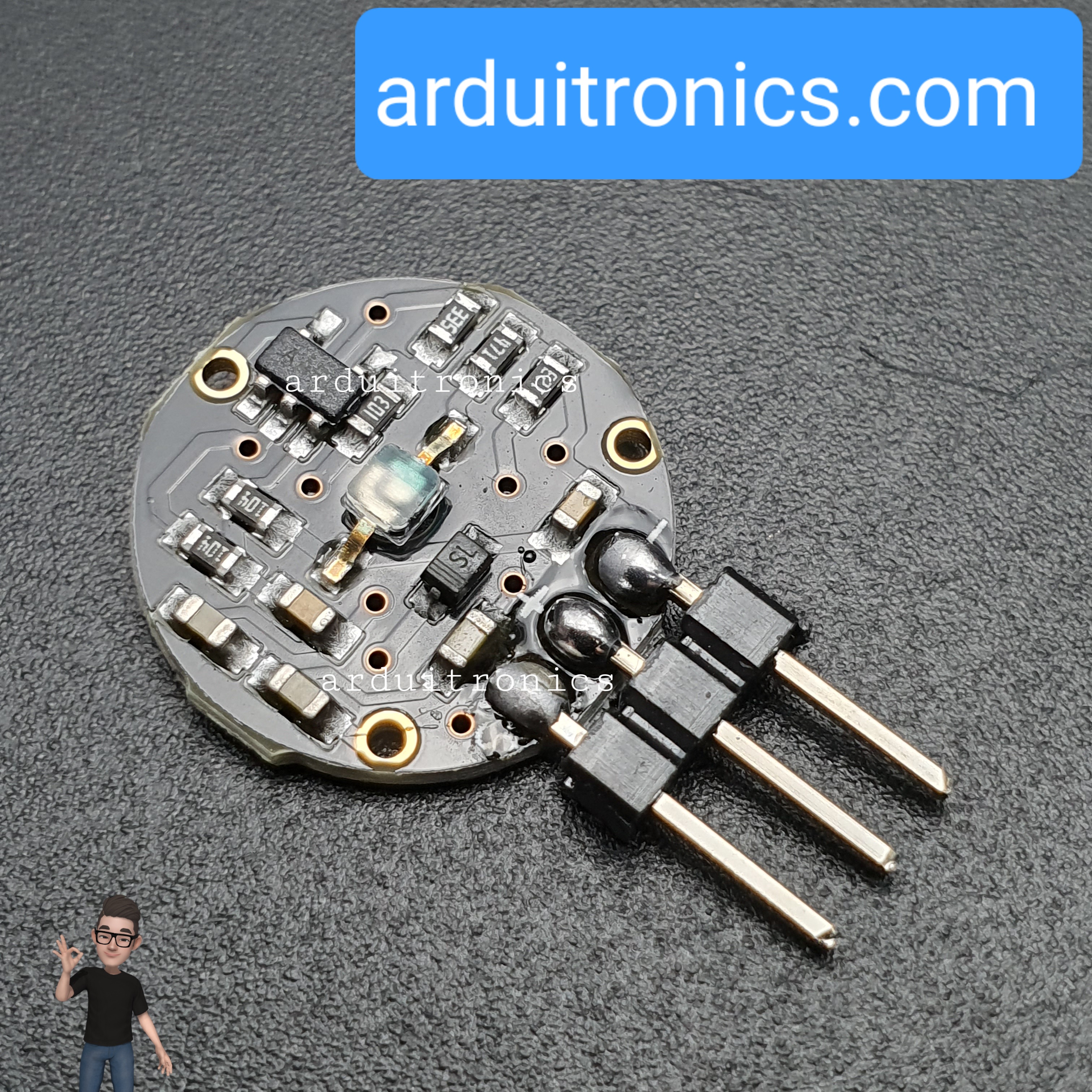 Pulse Heart Rate Sensor Module (วัดชีพจร) - แบบมีขาต่อออกจากโมดูล มาพร้อมสายไฟต่อ