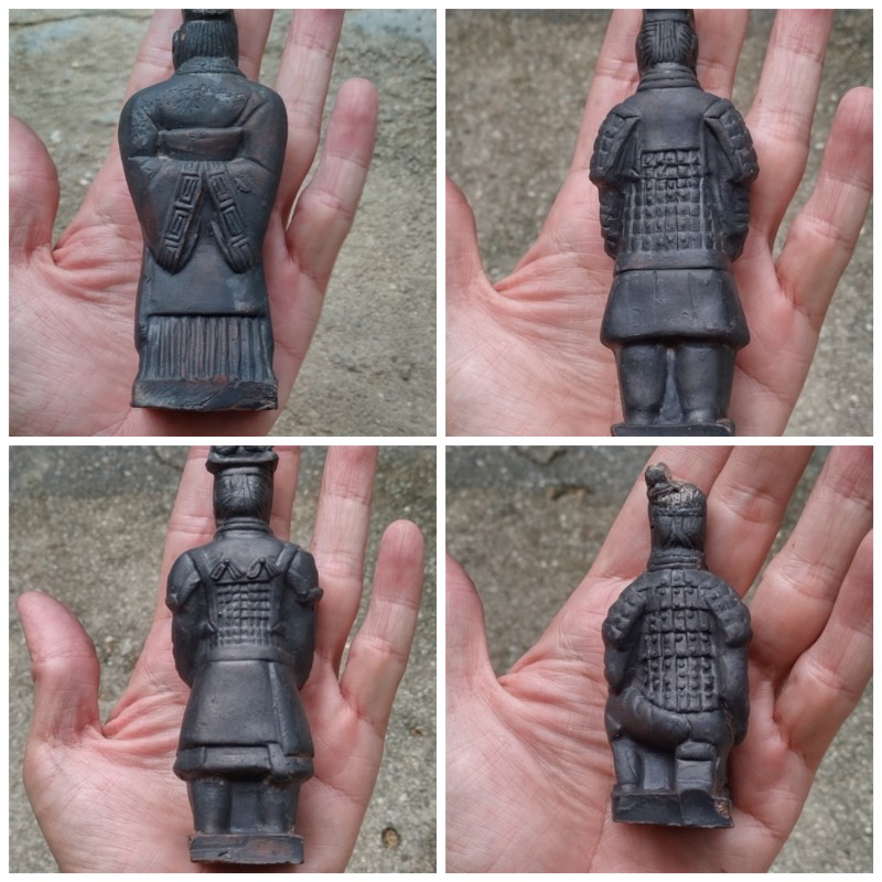 4ชิ้น ทหารจีนโบราณ ดินเผา ประมาณ 10-12 ซ.ม
