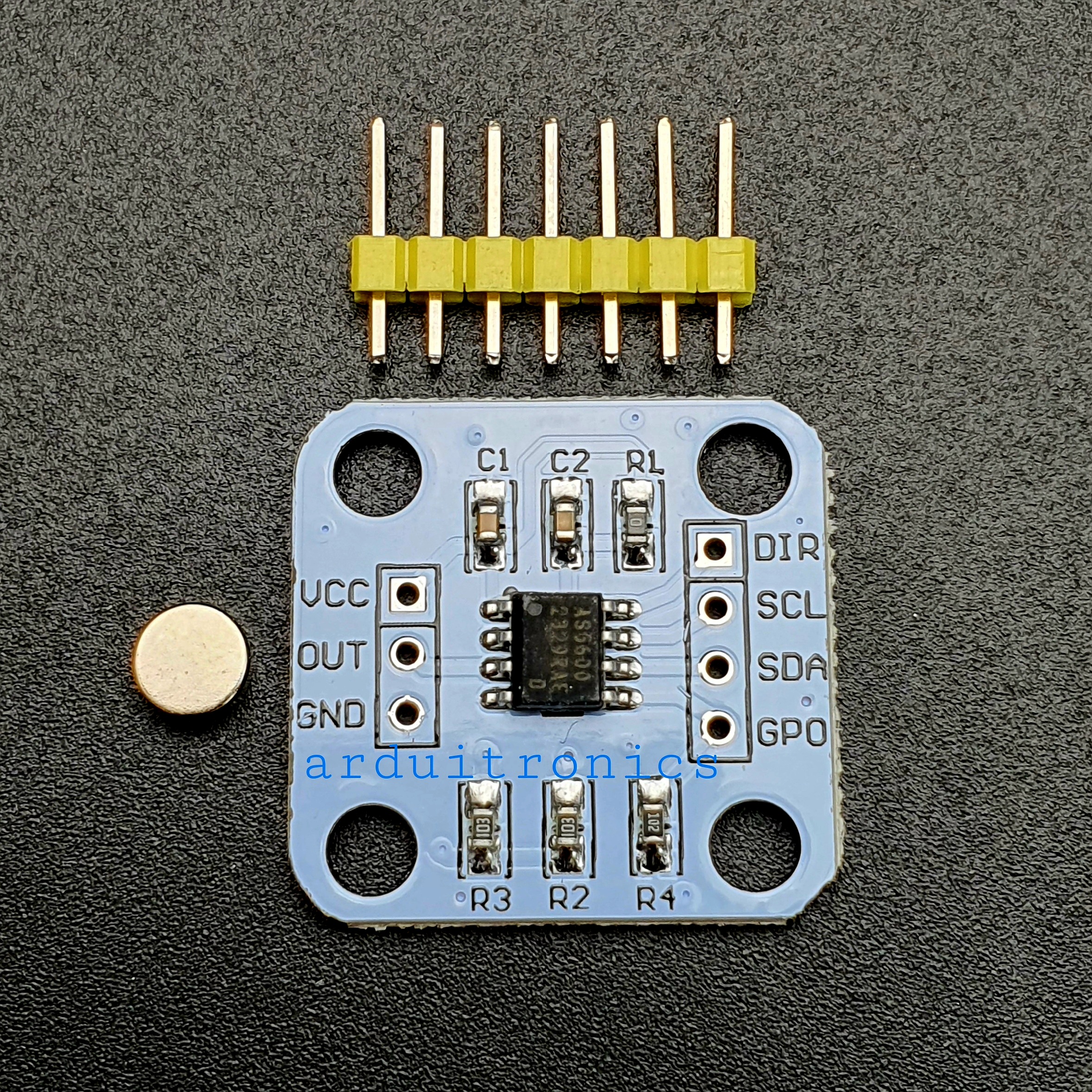 AS5600 เซ็นเซอร์ตรวจจับแม่เหล็ก Magnetic Encoder Magnetic Induction Angle Measurement Sensor Module 12bit High Precision For Aduino