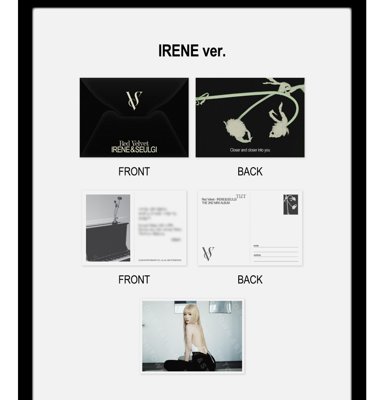 Red Velvet - IRENE & SEULGI 'TILT' OFFICIAL MD - THANK YOU CARD แบบ Irene ver.