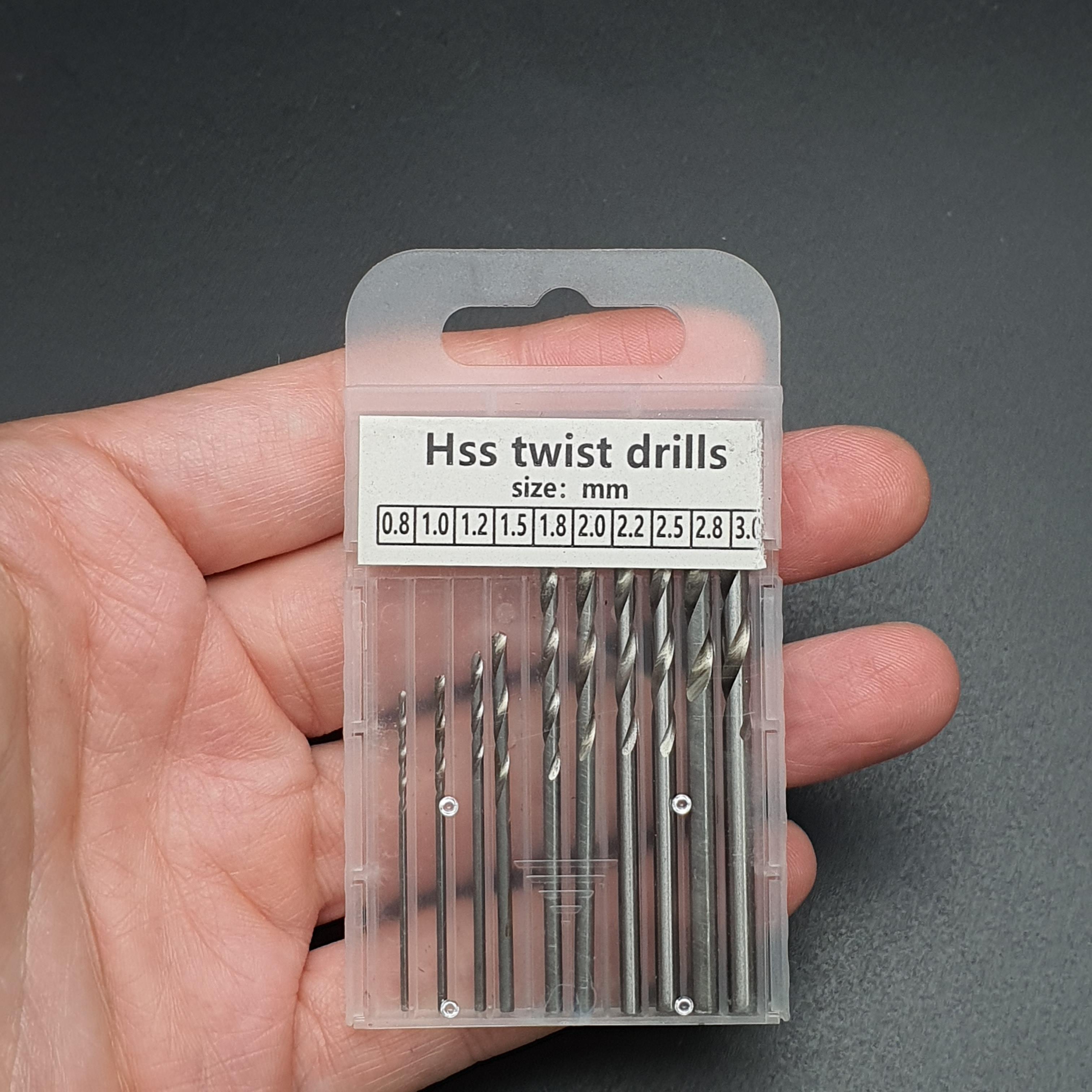 ชุดดอกสว่านเจาะแผ่นปริ๊น 10 ขนาด ขนาดละ 1 ชิ้น (0.8, 1.0, 1.2,1.5,1.8, 2.0, 2.2, 2.5, 2.8, 3.0mm)