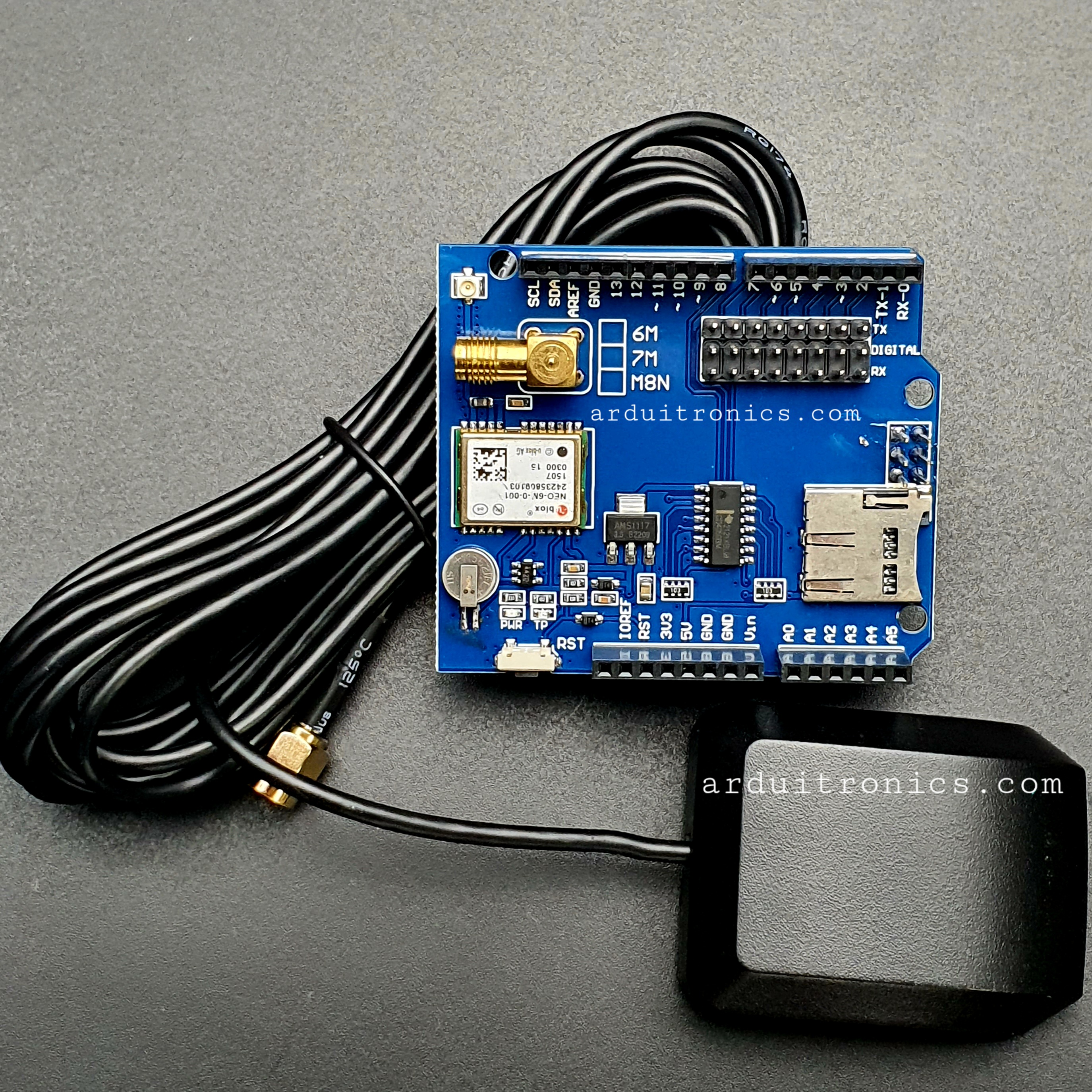 GPS Shield Ublox NEO-6M with Data Logger for Arduino UNO + แถมสายอากาศฟรี