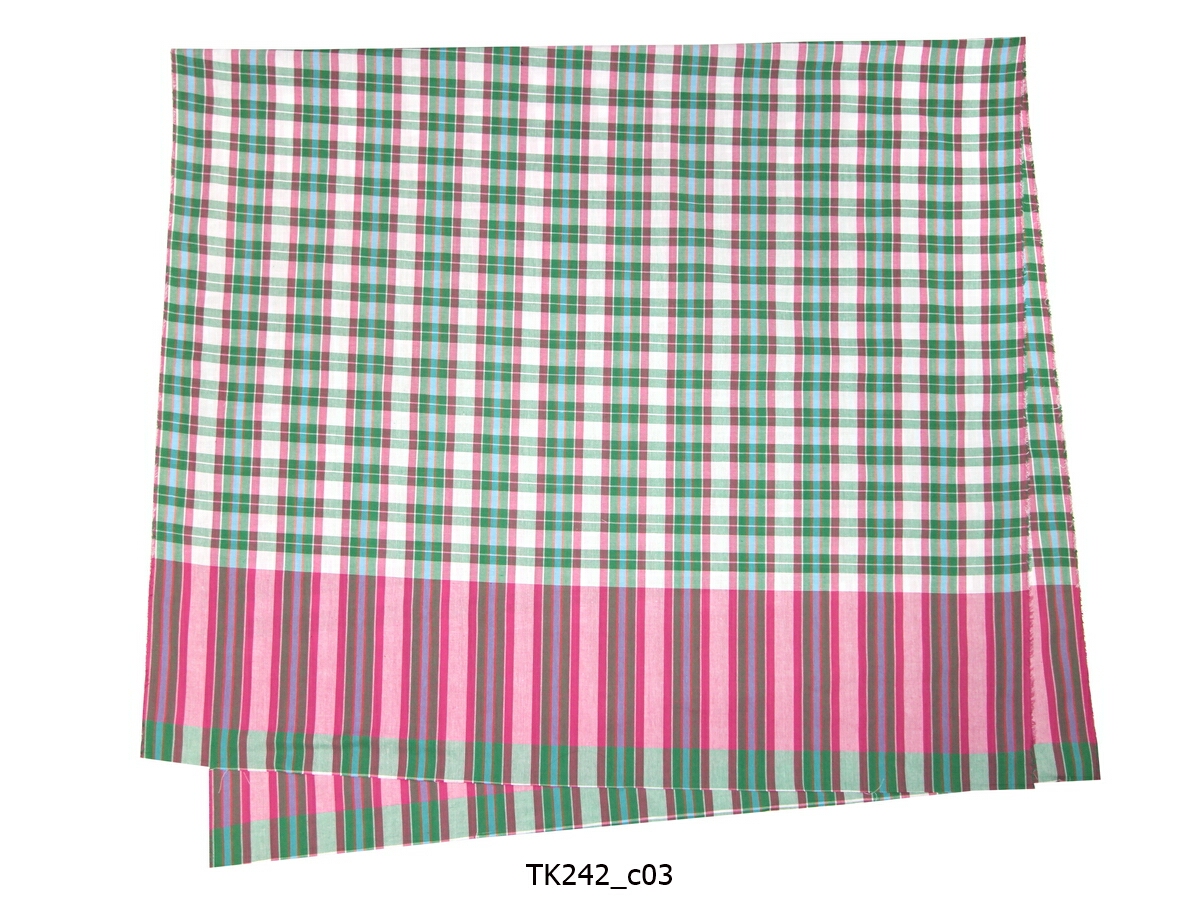 [2ม.] ผ้าขาวม้า TK242 เขียวชมพู